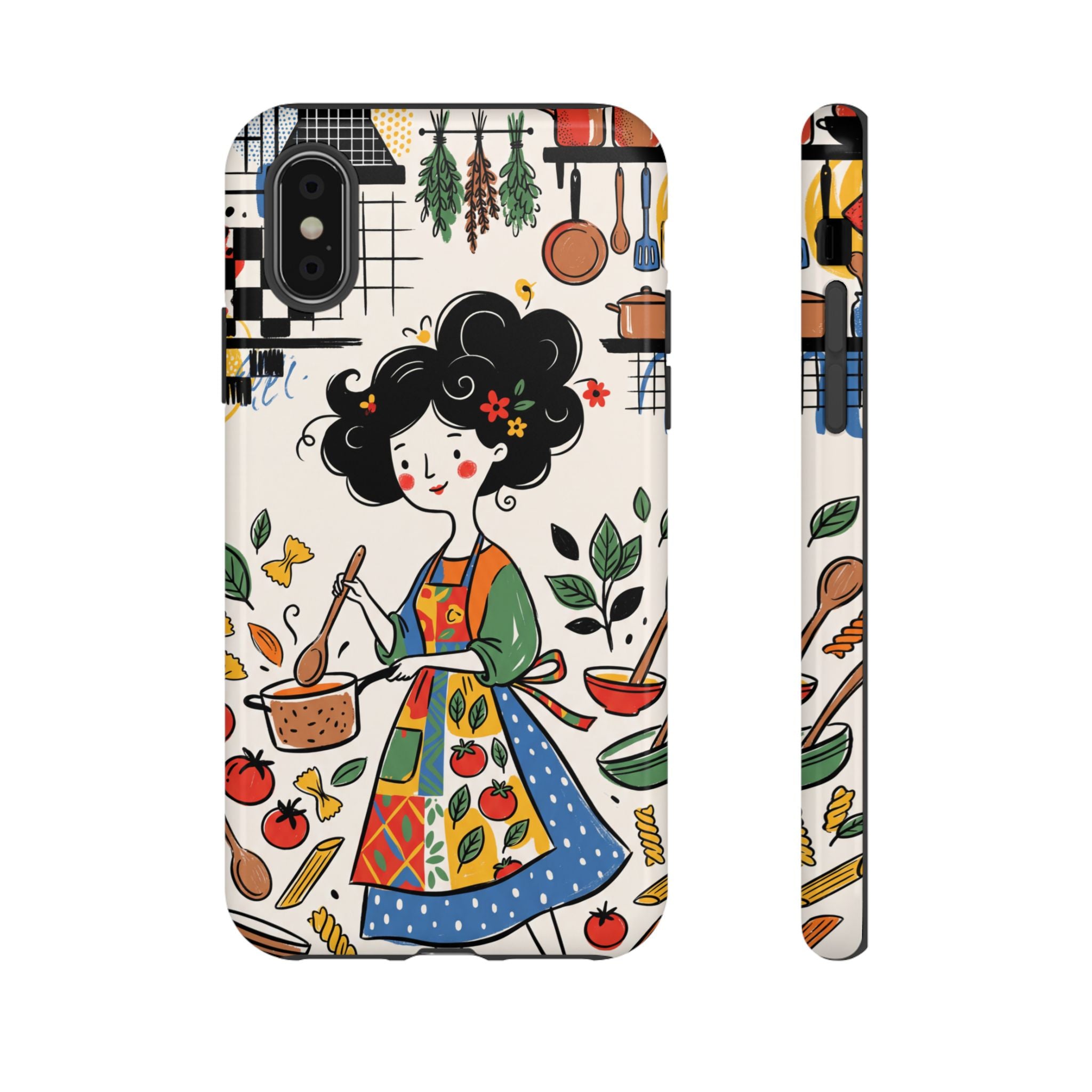 Whimsical Chef Kitchen Illustration iPhone Case