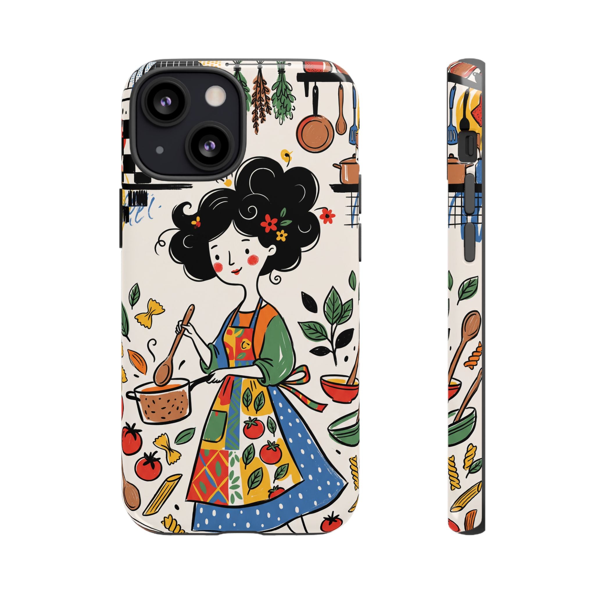 Whimsical Chef Kitchen Illustration iPhone Case