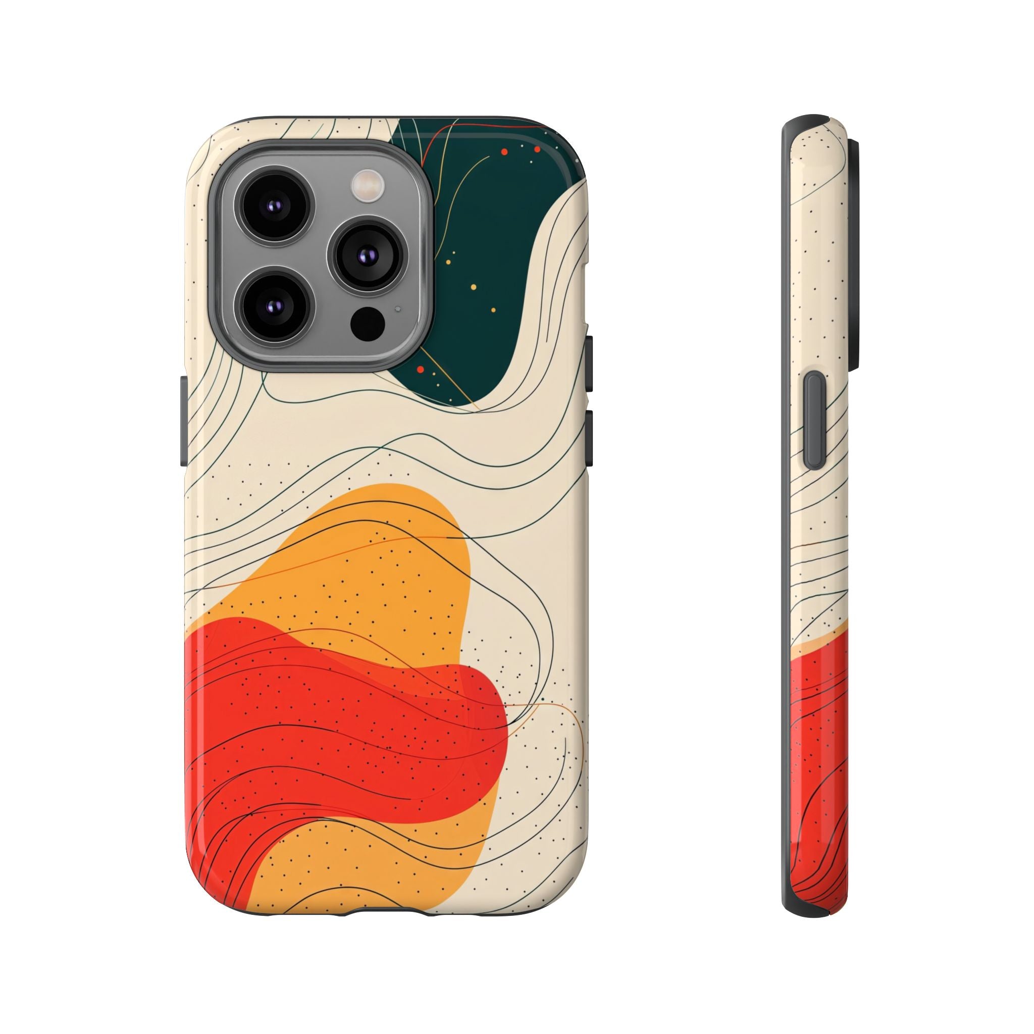 Abstract Retro Waves iPhone Case | Colourful Modern Art