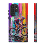 Cyclist Art Samsung Galaxy Phone Case | Colourful Drip Painting Tough Cases