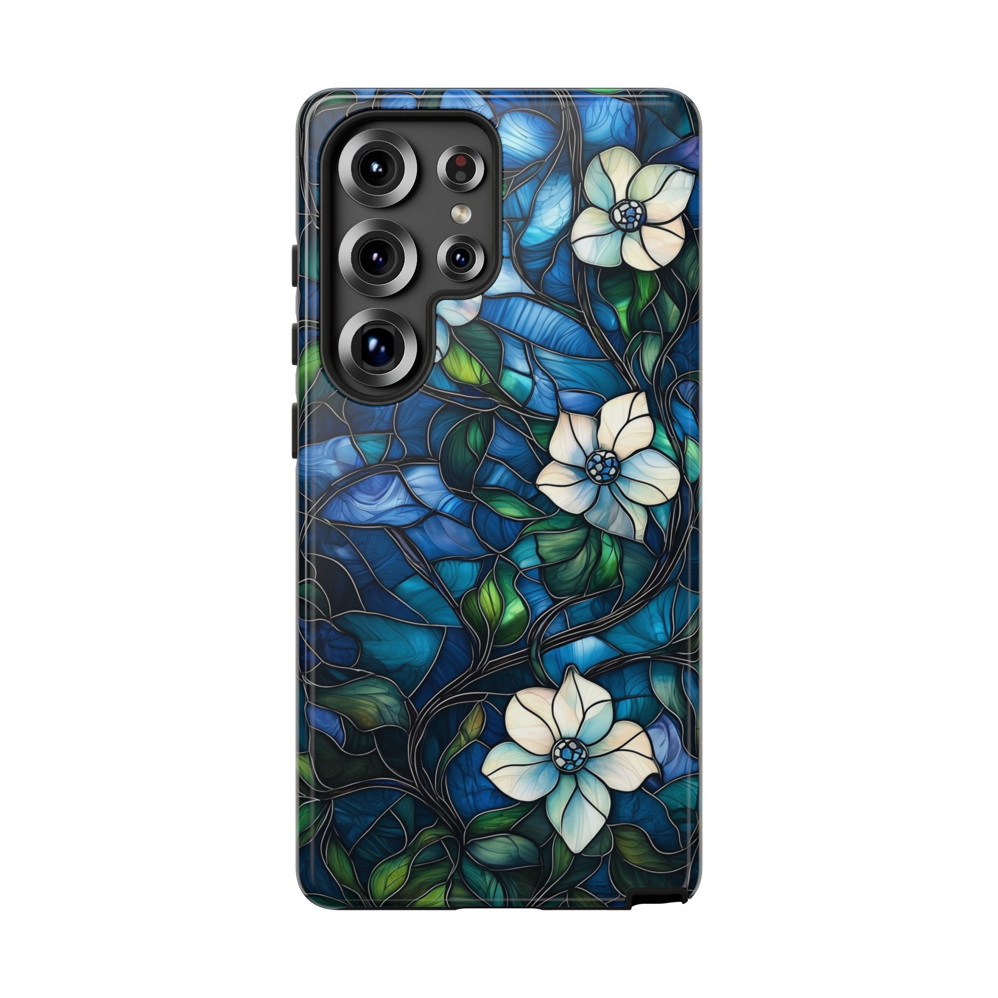 Floral Stained Glass Samsung Galaxy Case – Blue Garden