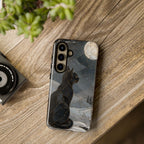 Black Cat Samsung Galaxy Phone Case | Moonlit Winter Phone Case
