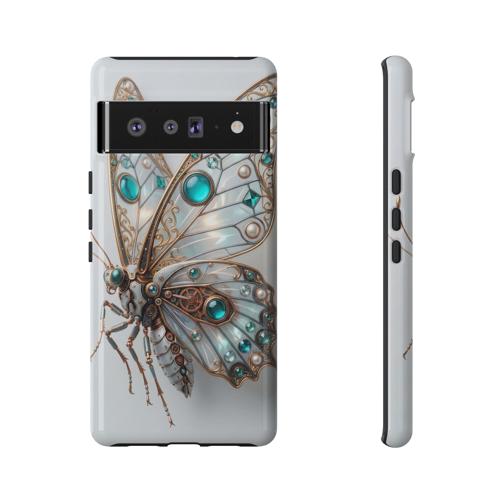 Butterfly Gem Phone Case — Steampunk Teal Jewel Google Galaxy Case