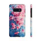 Floral Cherry Blossom Samsung Galaxy Case | Pink Blue Watercolour