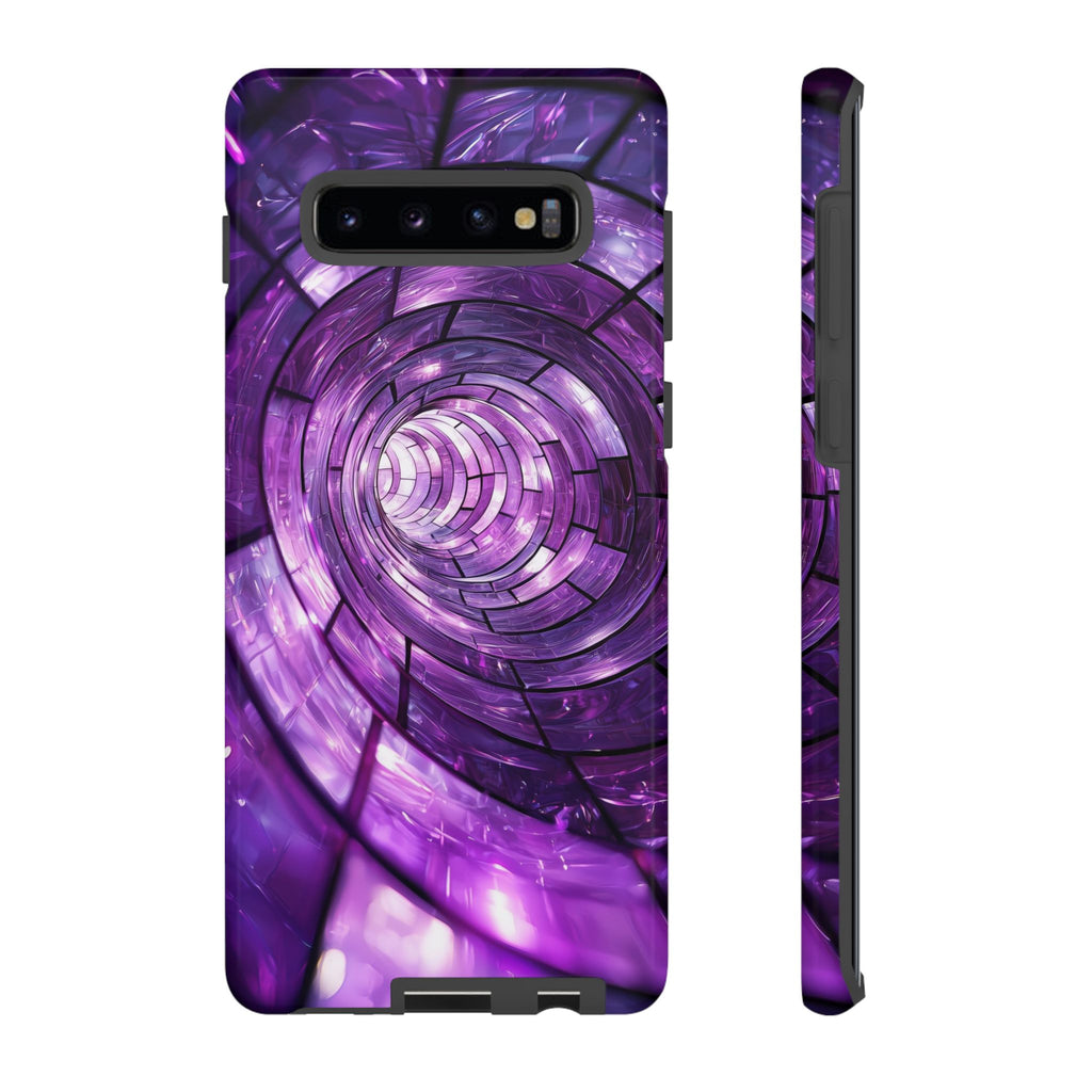 Custodia rigida per Samsung Galaxy Purple Vortex — Cover protettiva a spirale astratta