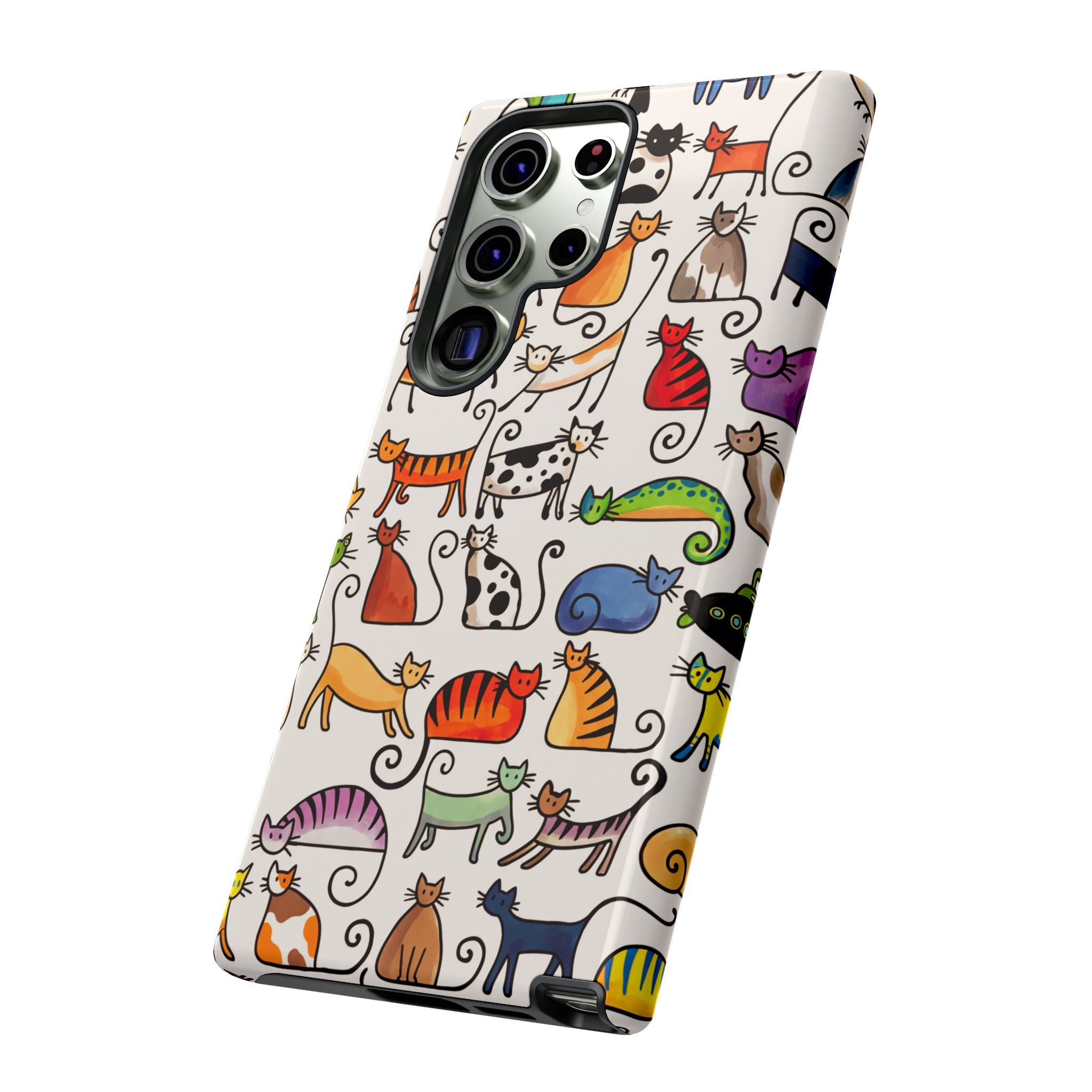 Cat Pattern Tough Samsung Galaxy Case | Colourful Cartoon Cats