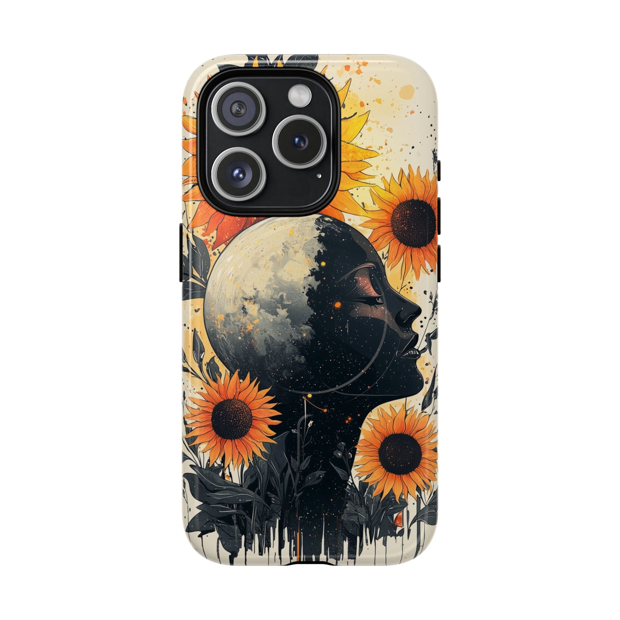 Custodia MagSafe per iPhone Sunflower Moon Art | Floreale Celeste