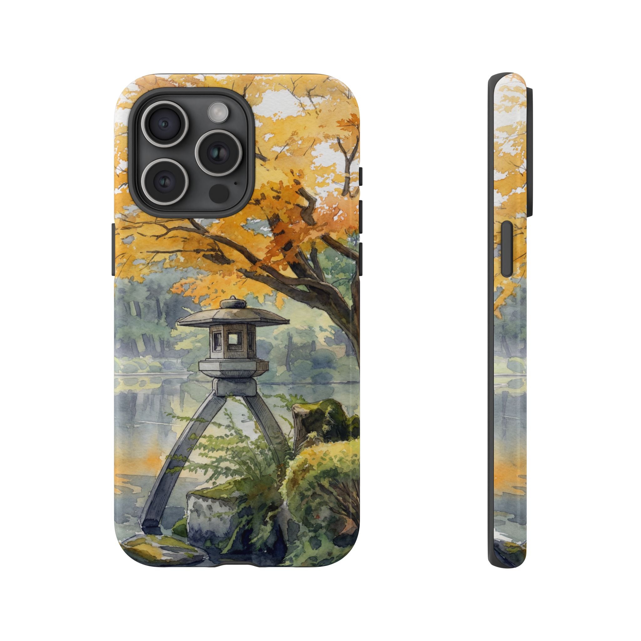 Autumn Japanese Garden iPhone Case | Scenic Lantern Fall