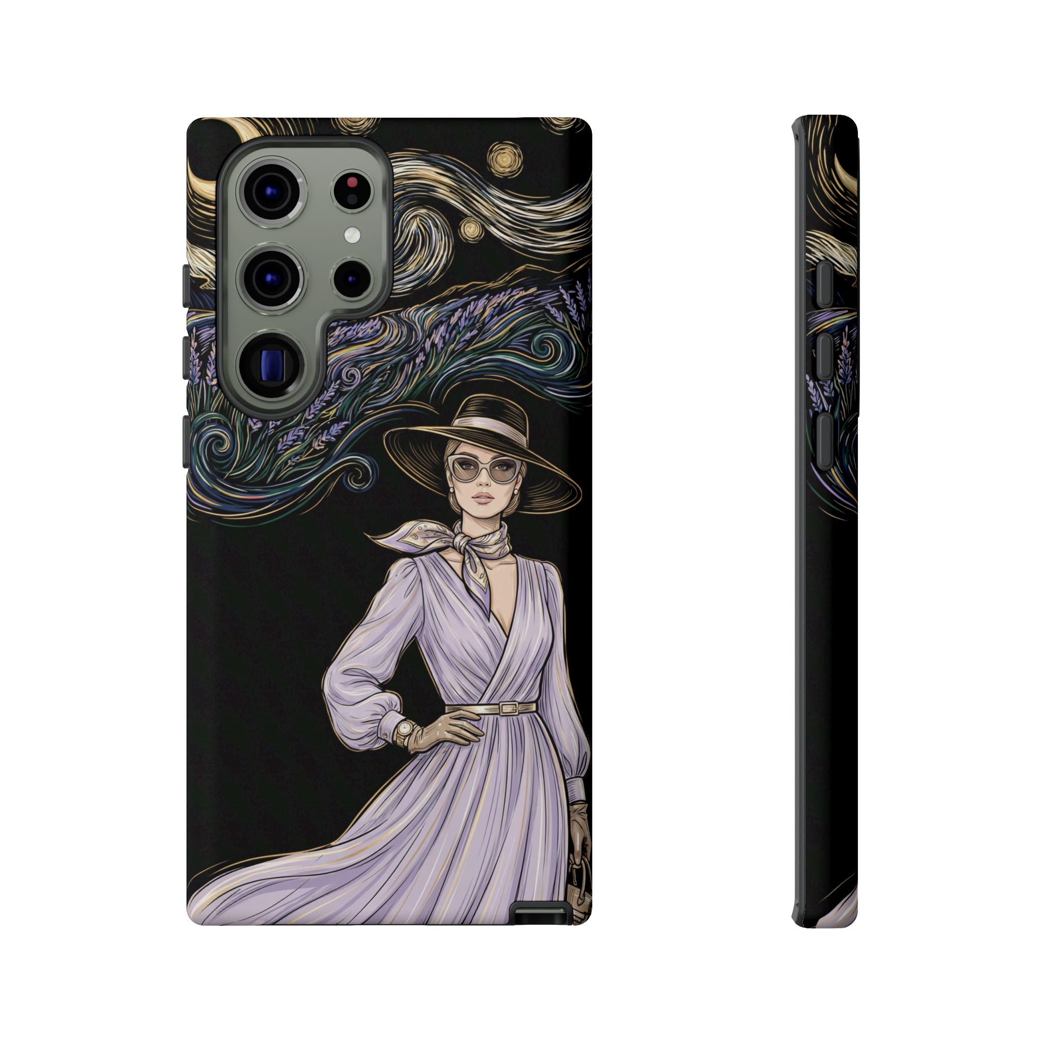 Starry Night Lavender Woman Samsung Galaxy Phone Case | Artistic Protective Tough Case