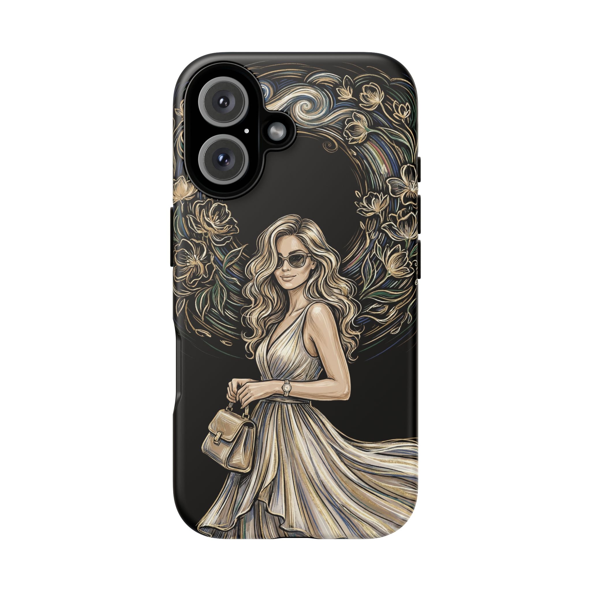 Stylish Woman Floral Wreath Tough iPhone Case