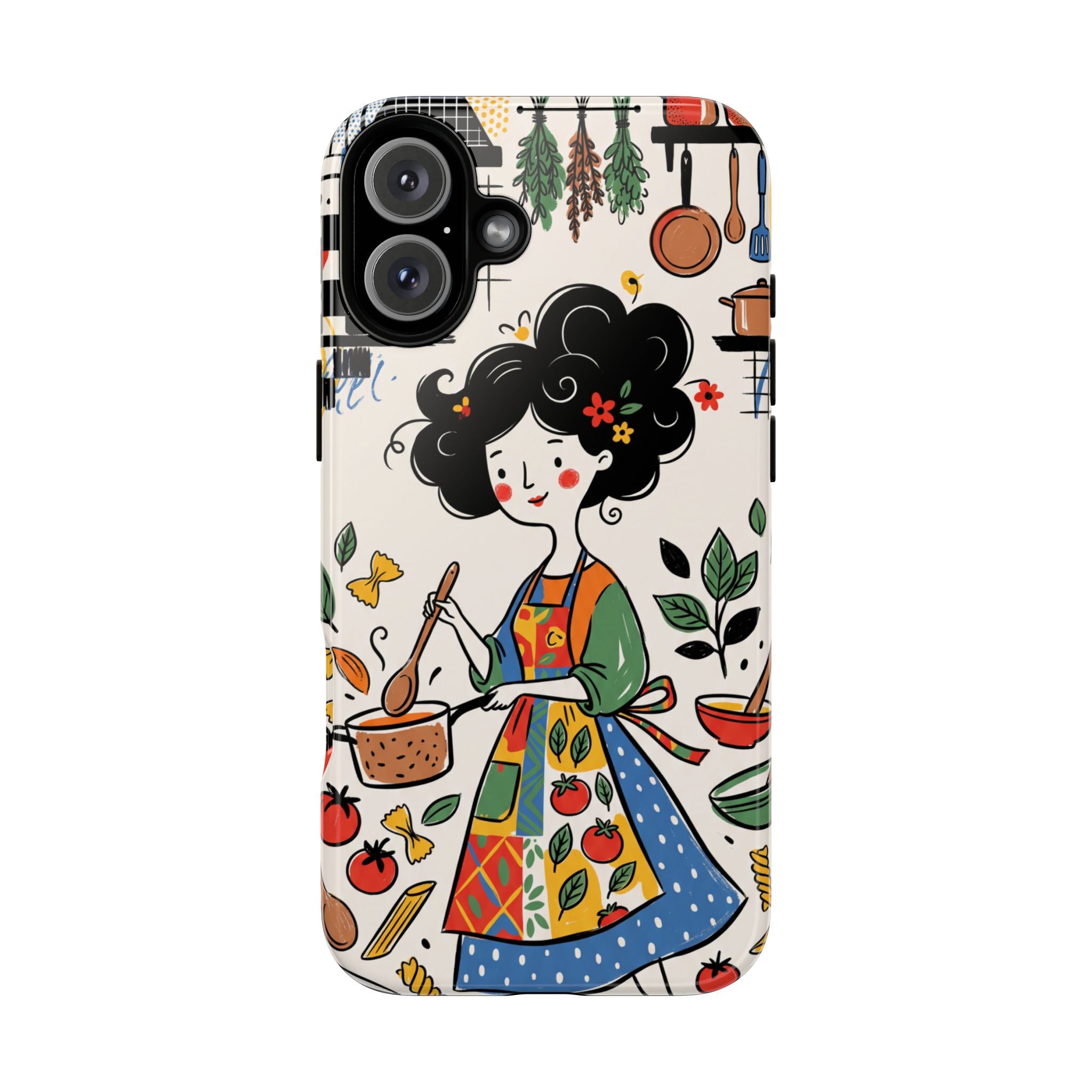 Whimsical Chef Kitchen Illustration iPhone Case