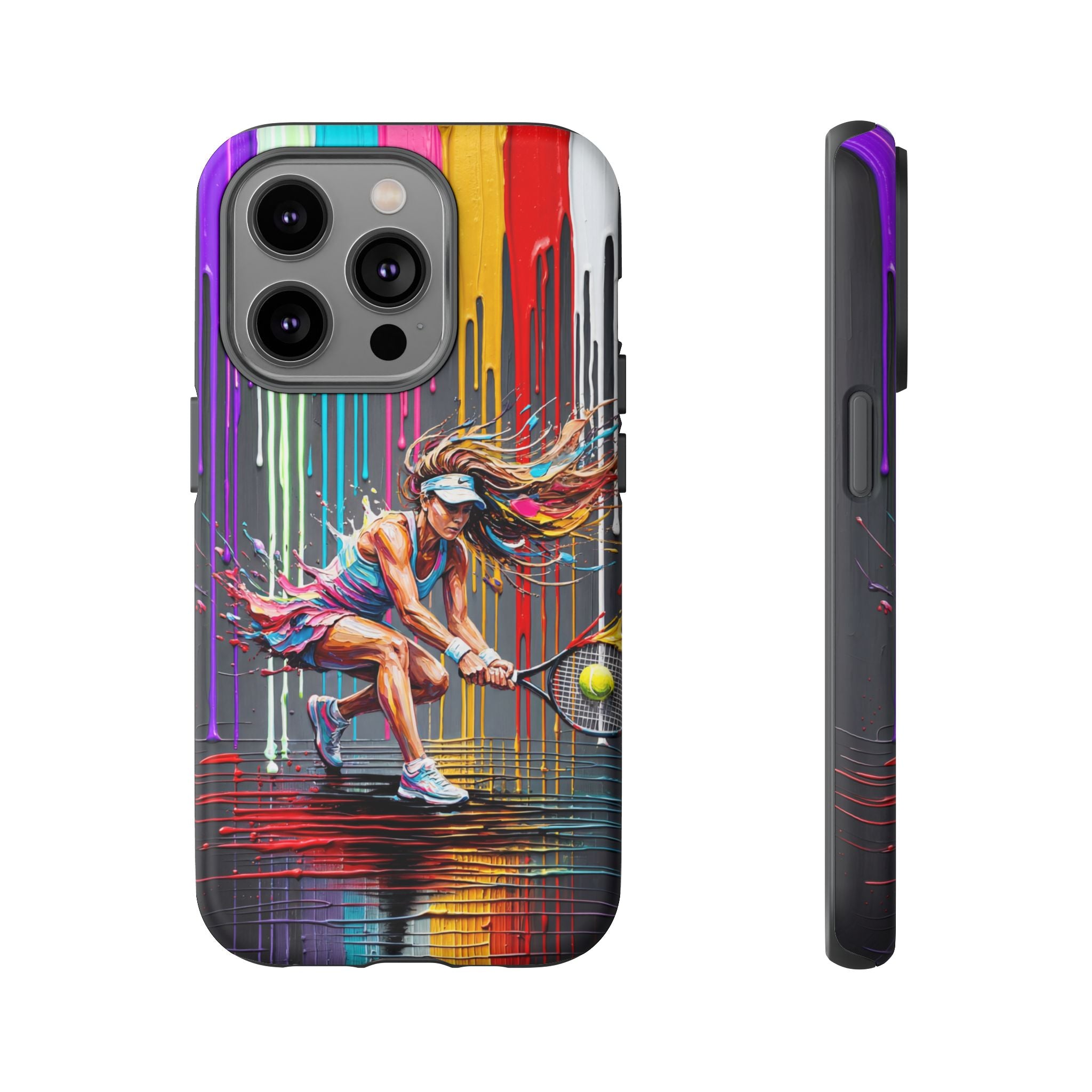 Colour Splash Tennis iPhone Case | Vibrant Female Player Art