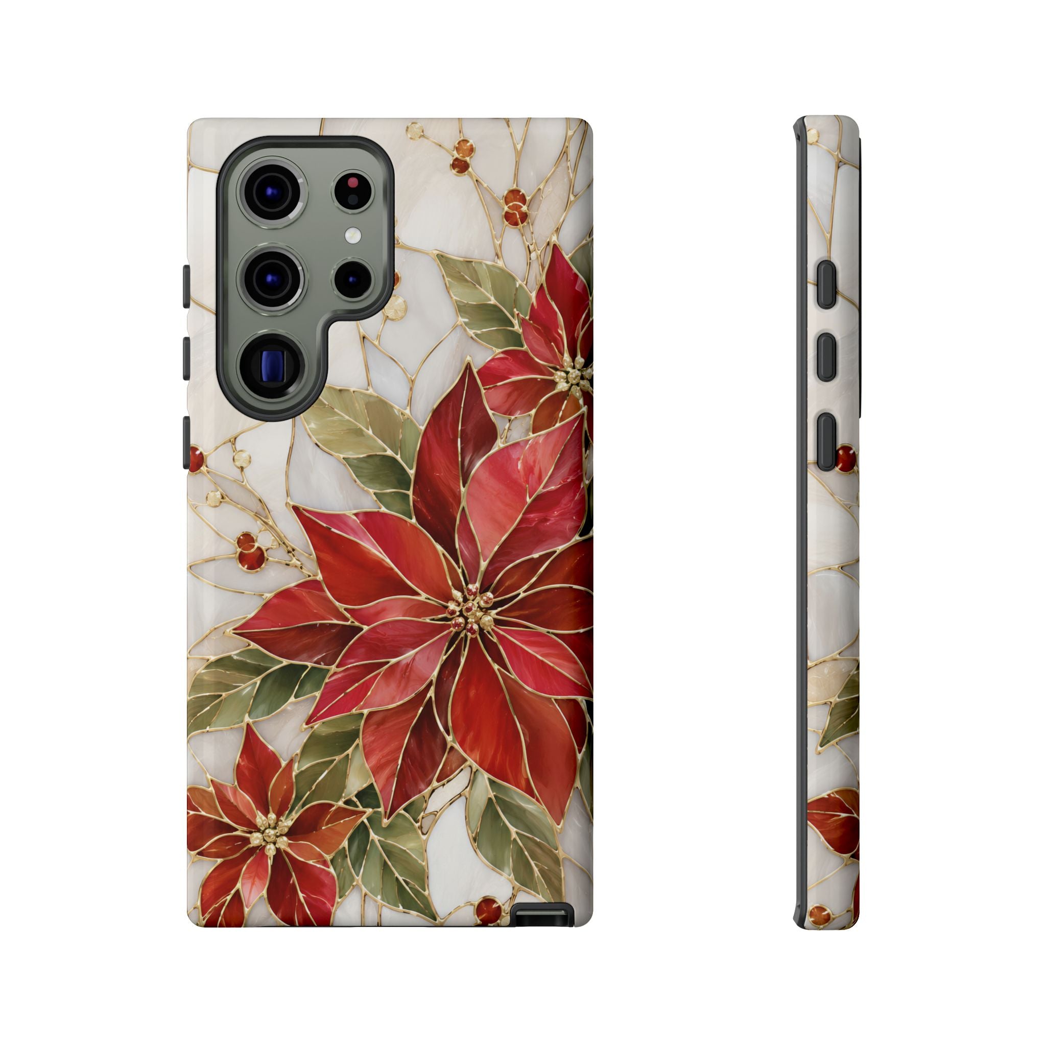 Poinsettia Samsung Galaxy Phone Case | Christmas Floral Cover