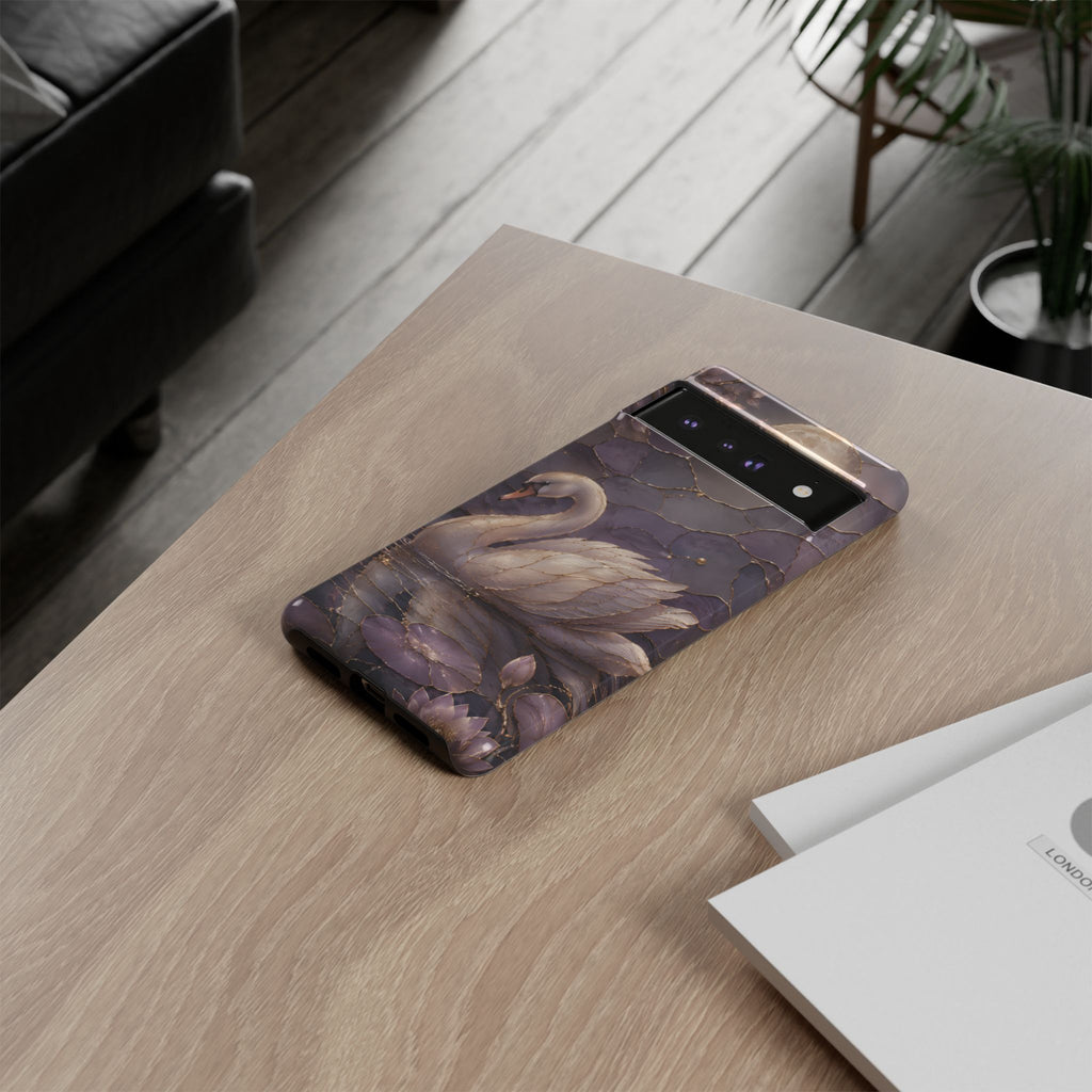 Swan Google Pixel Phone Case | Moonlit Lake Phone Case