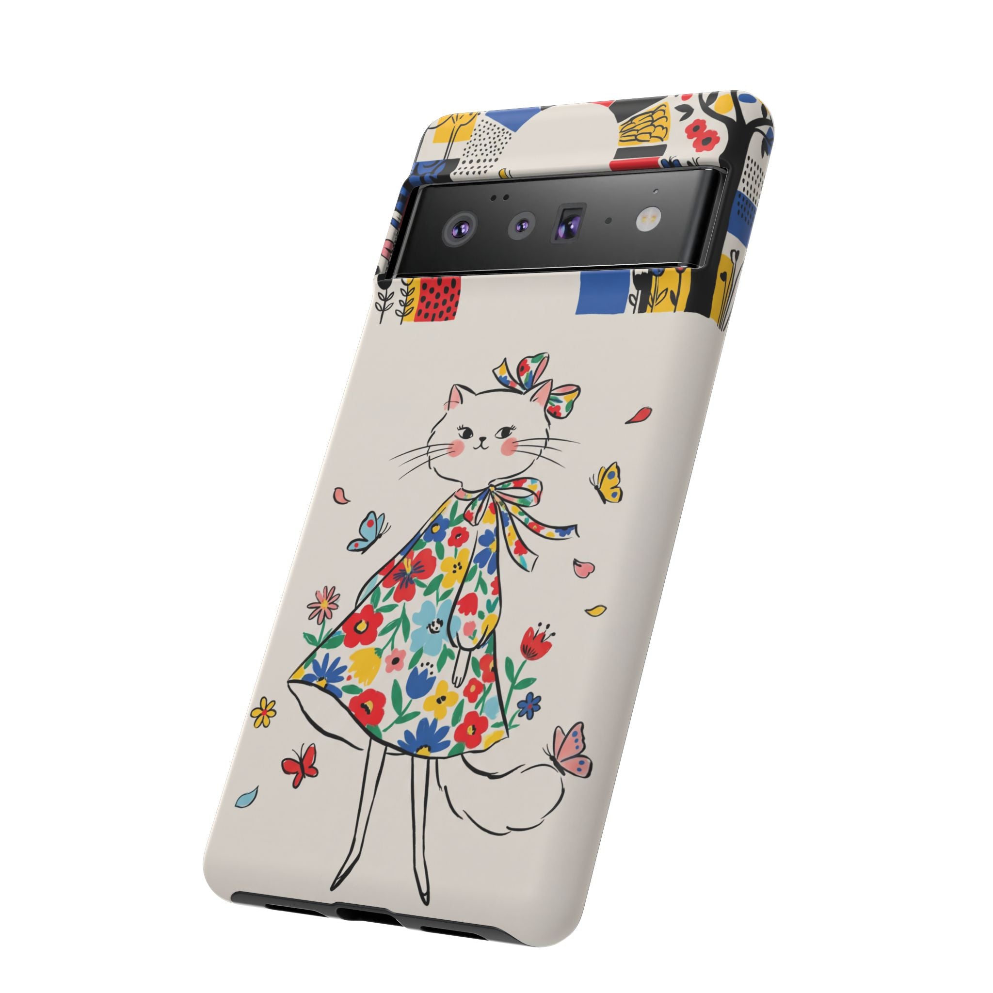 Floral Kitty Google Pixel Phone Case | Cute Cat