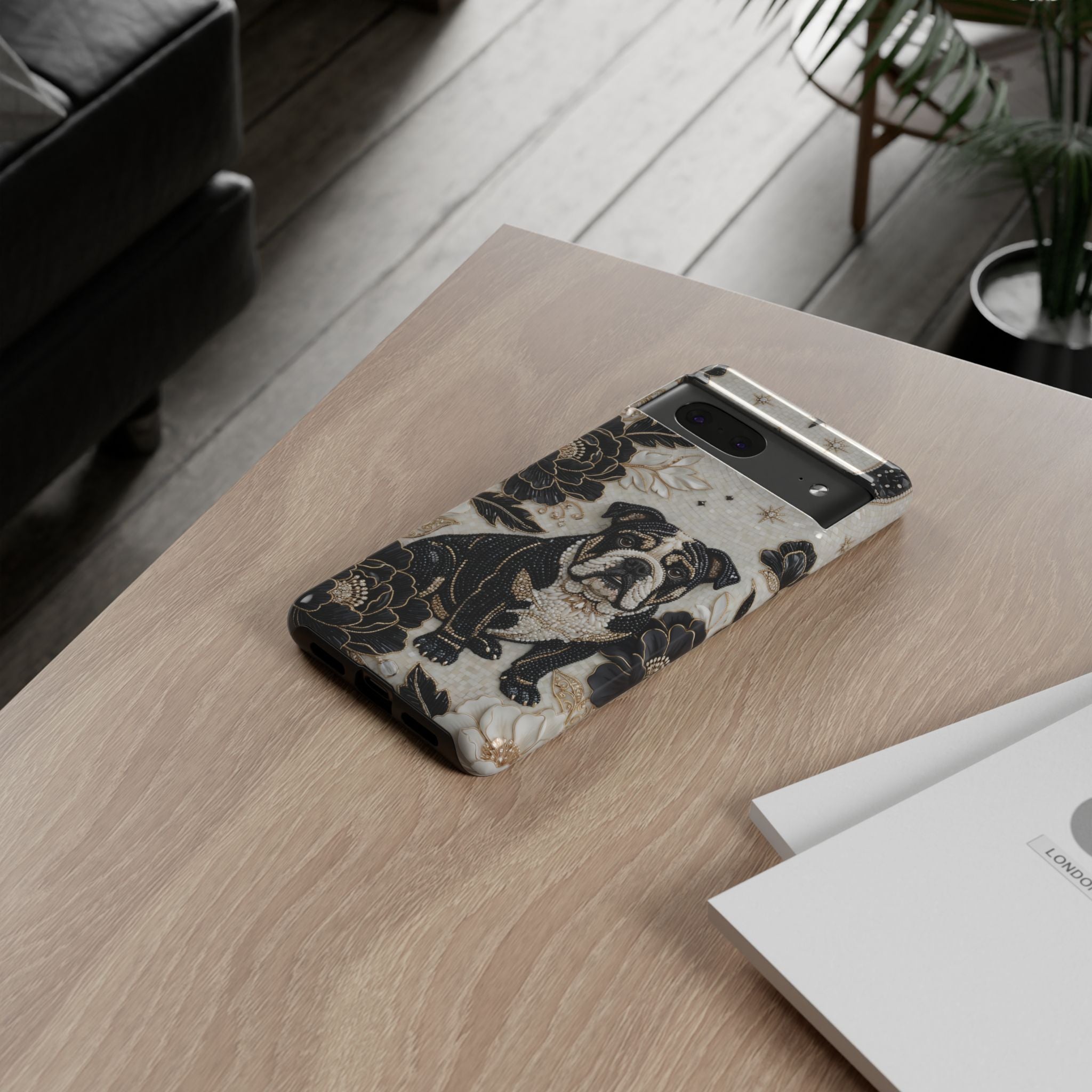 Bulldog Floral Google Pixel Phone Case — Moon & Peony Protective Case