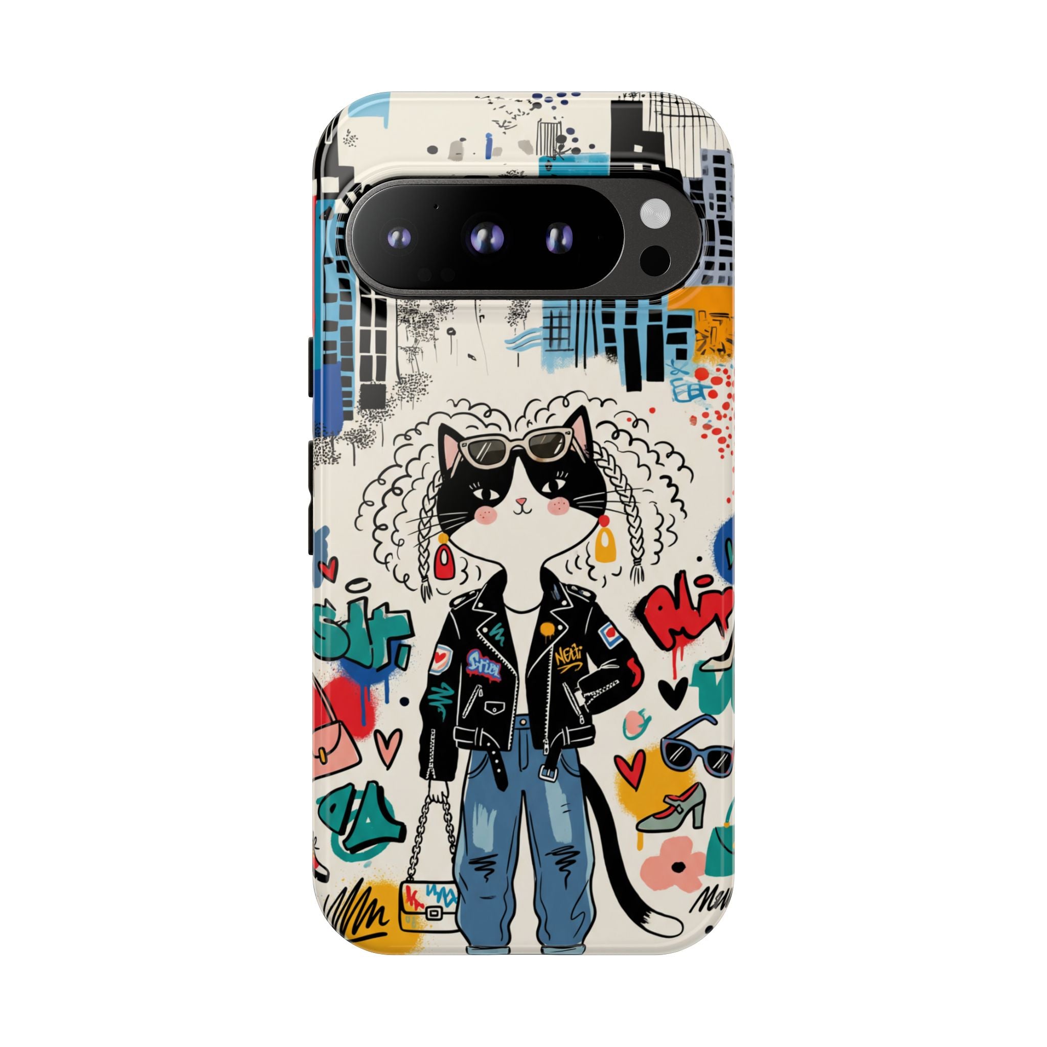 Punk City Cat Graffiti Design Google Pixel Phone Case