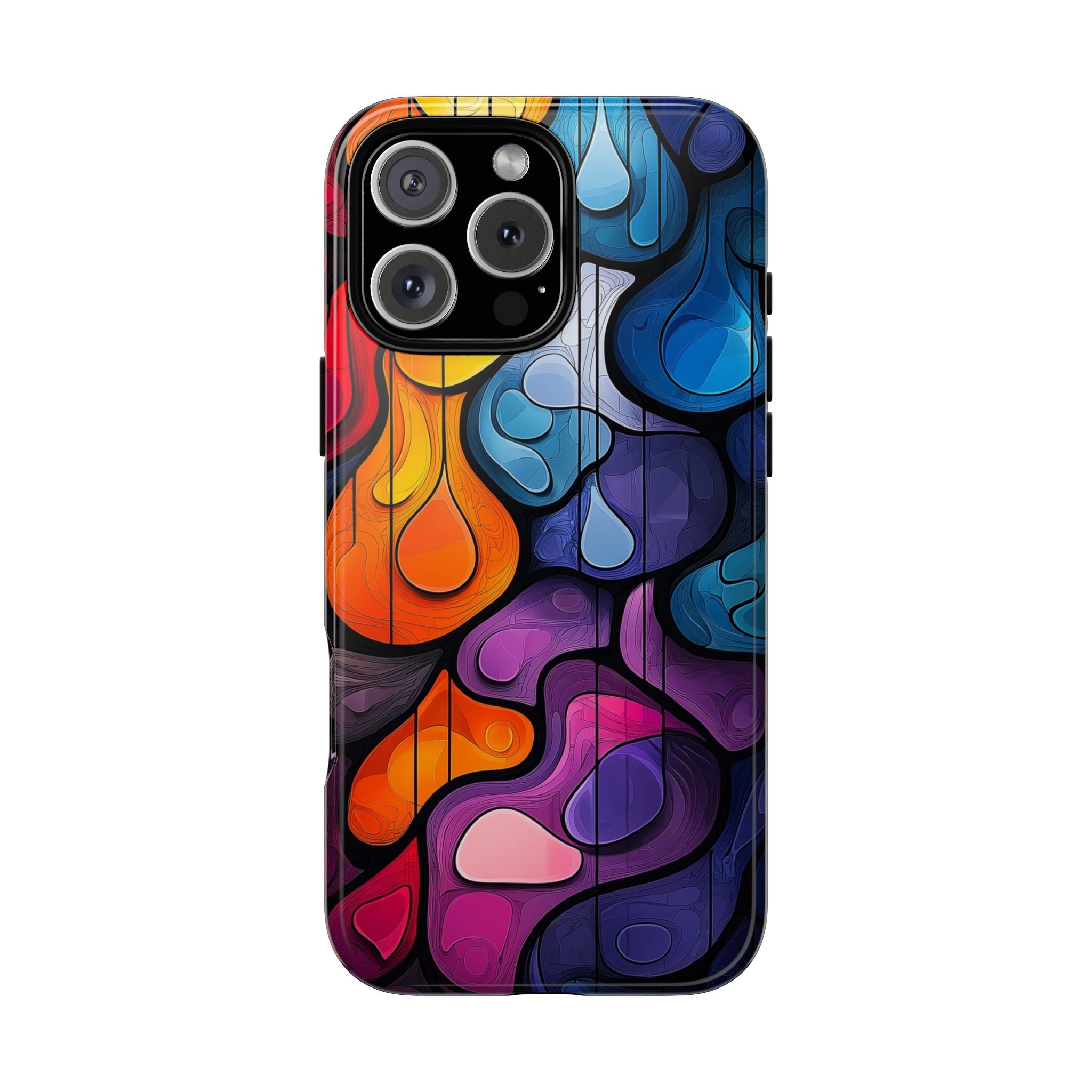 Abstract Colourful Drop iPhone Case — Vibrant Stained-Glass