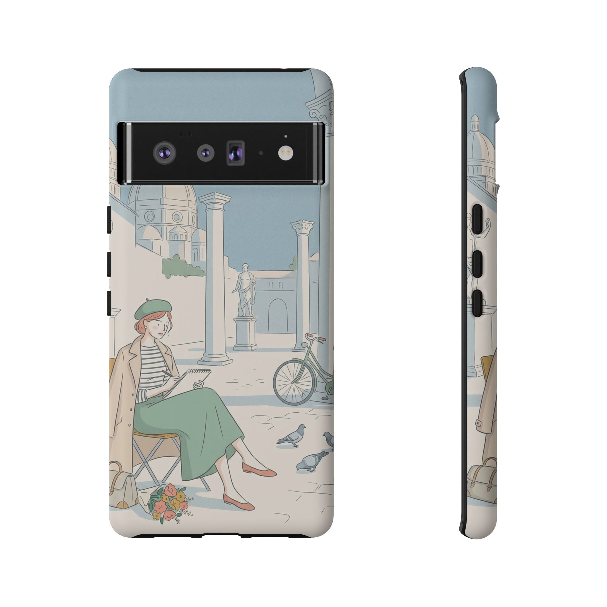 Florence Art Aesthetic Google Pixel Phone Case | Renaissance Italy Travel Illustration