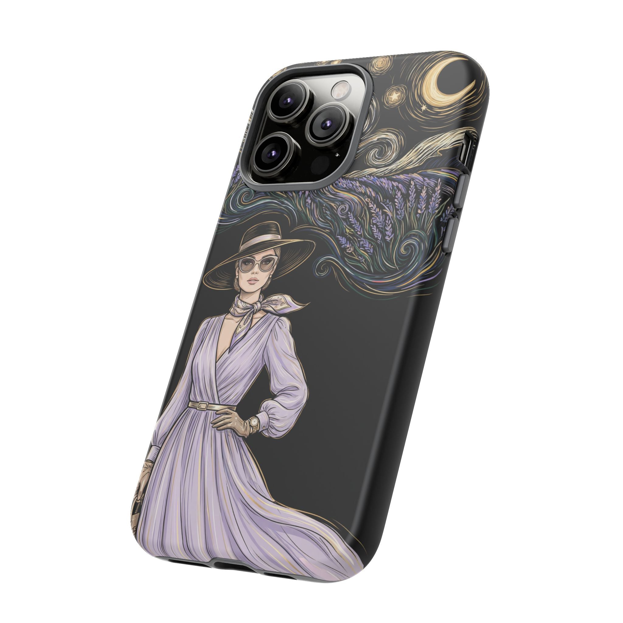 Starry Night Lavender Woman iPhone Case | Artistic Protective Tough Case