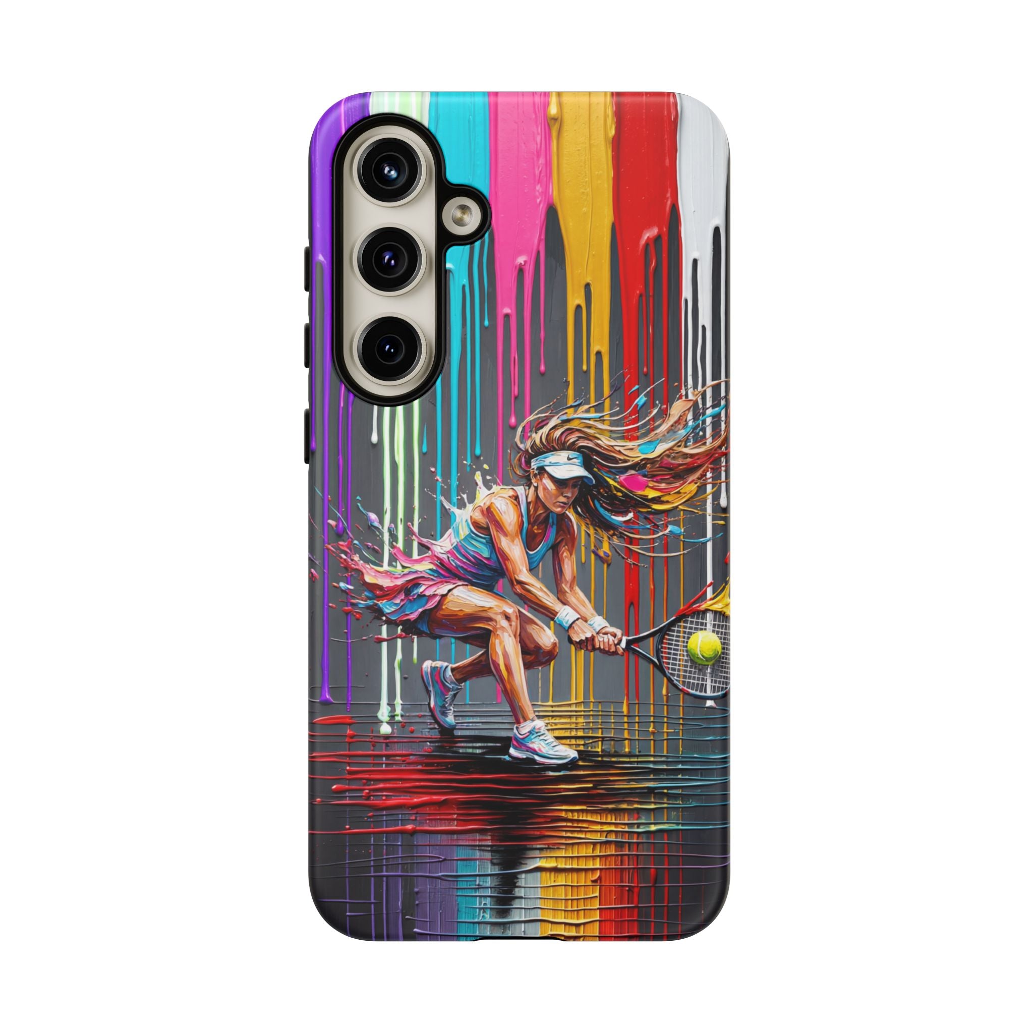 Colour Splash Tennis Samsung Galaxy Phone Case | Vibrant Female Player Art
