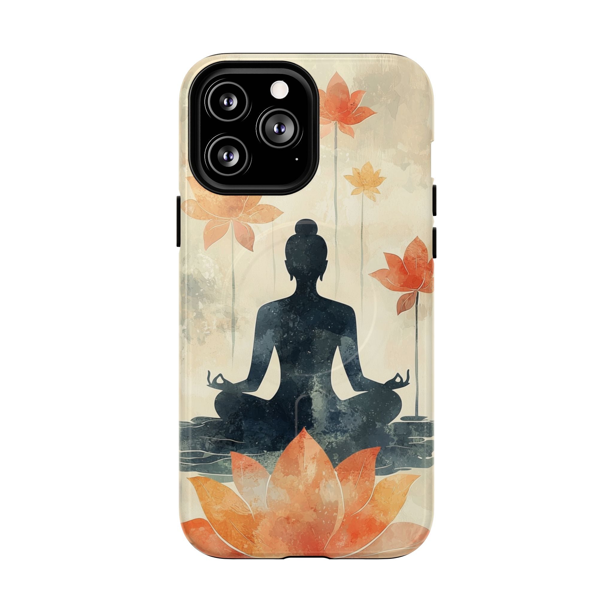 Custodia MagSafe per iPhone Yoga Lotus | Silhouette meditativa
