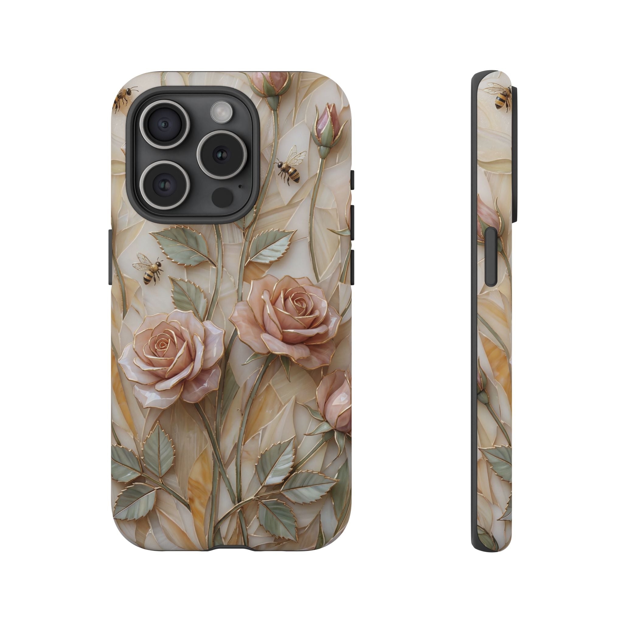 Vintage Blush Rose Floral Tough iPhone Protective Cover