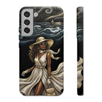 Samsung Galaxy Phone Case | Elegant Black Woman in Flowing Dress by the Sea