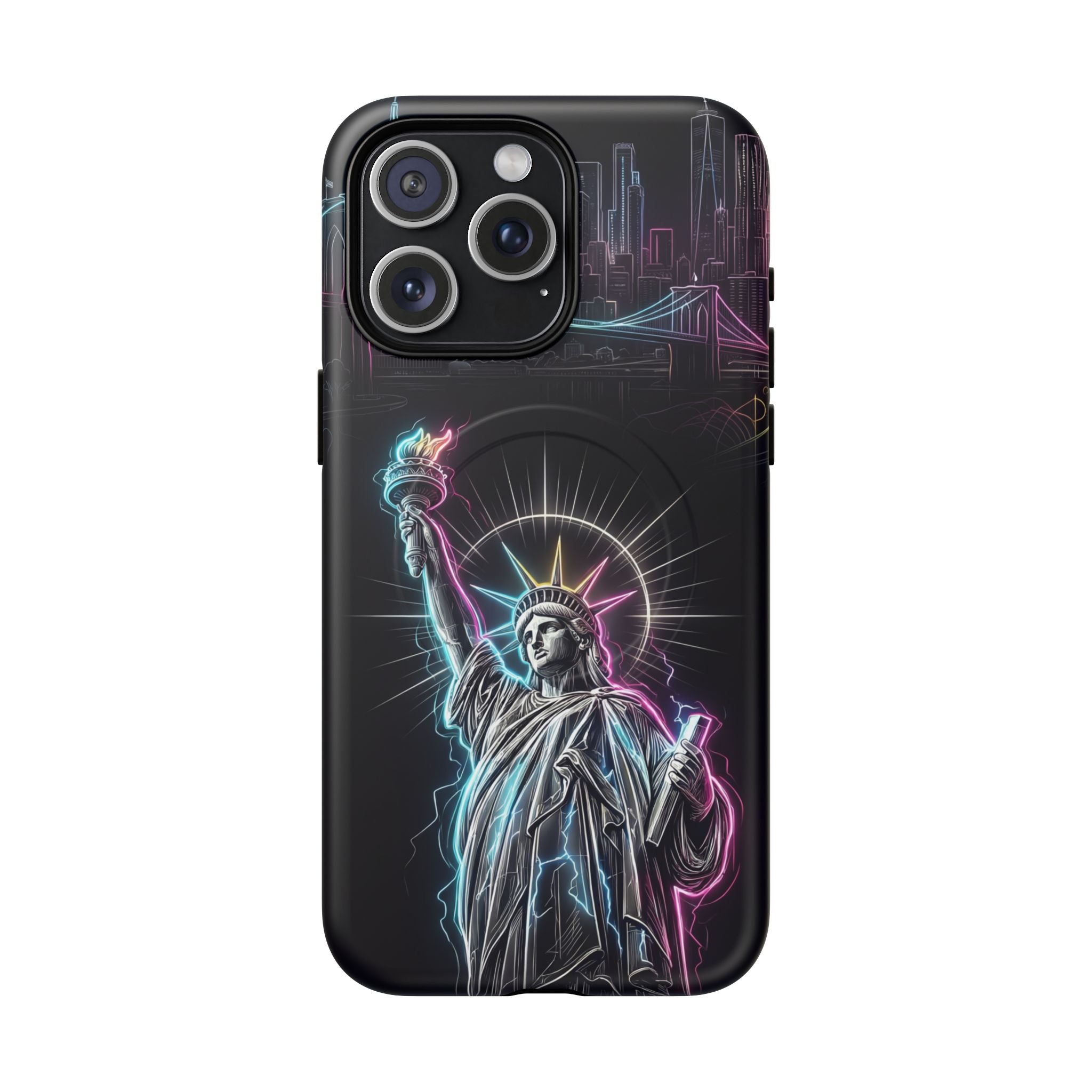 Neon Statue of Liberty Tough MagSafe iPhone Case