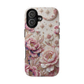 Cover iPhone MagSafe "Floral Moon Tough" | Guscio Protettivo Peonia Rosa Vintage