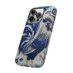 Asian Zodiac Rooster iPhone Case | Blue & White Porcelain Slim Shockproof Case | Year of the Rooster Gift