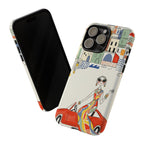 Elegante Cover Riviera per iPhone | Design Chic Donna Retrò in Decappottabile