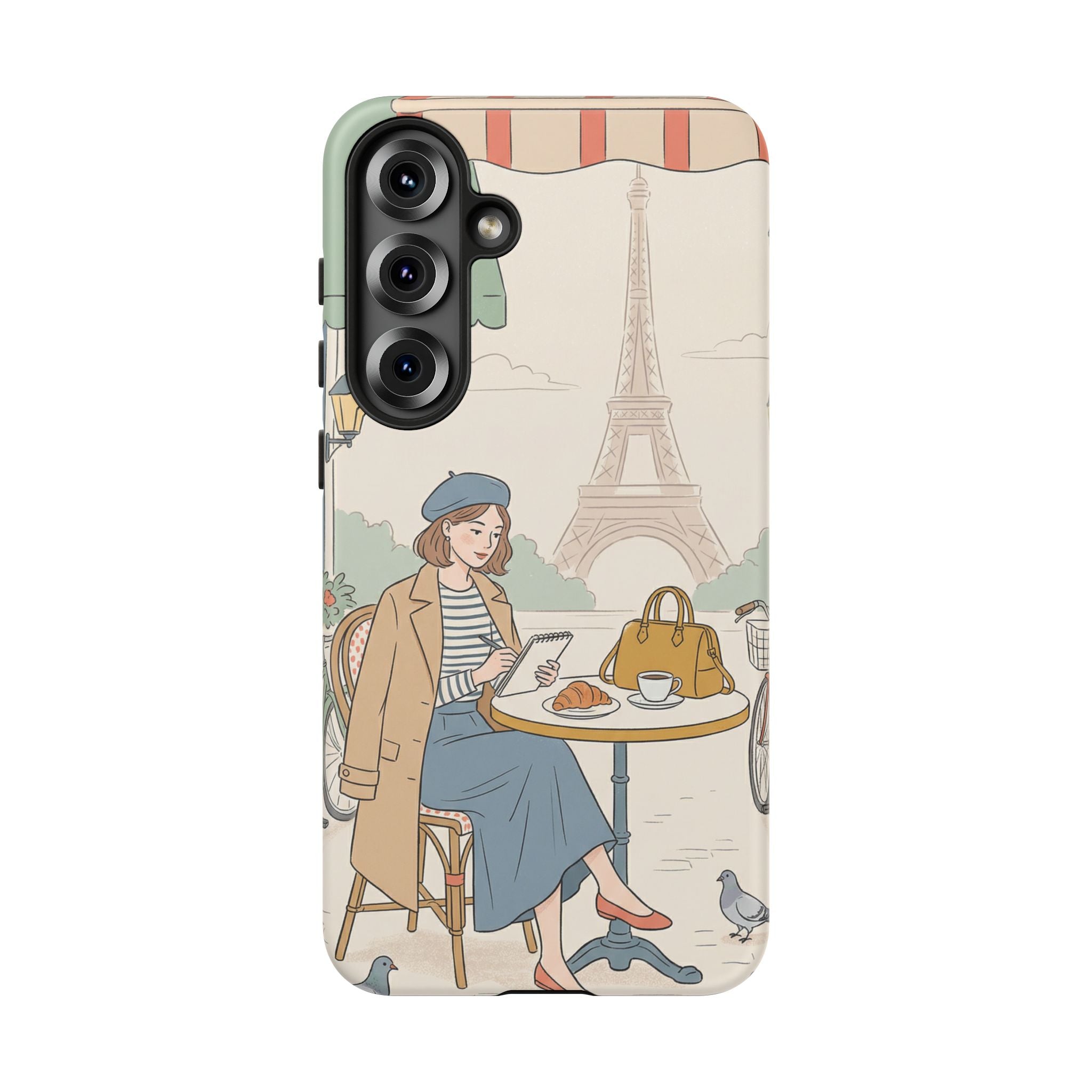 Paris Cafe Samsung Galaxy Phone Case | Cute Vintage Eiffel Tower Travel