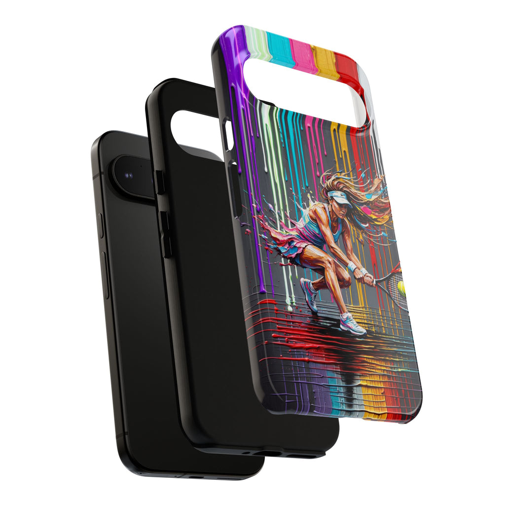 Colour Splash Tennis Google Pixel Phone Case | Vibrant Female Player Art