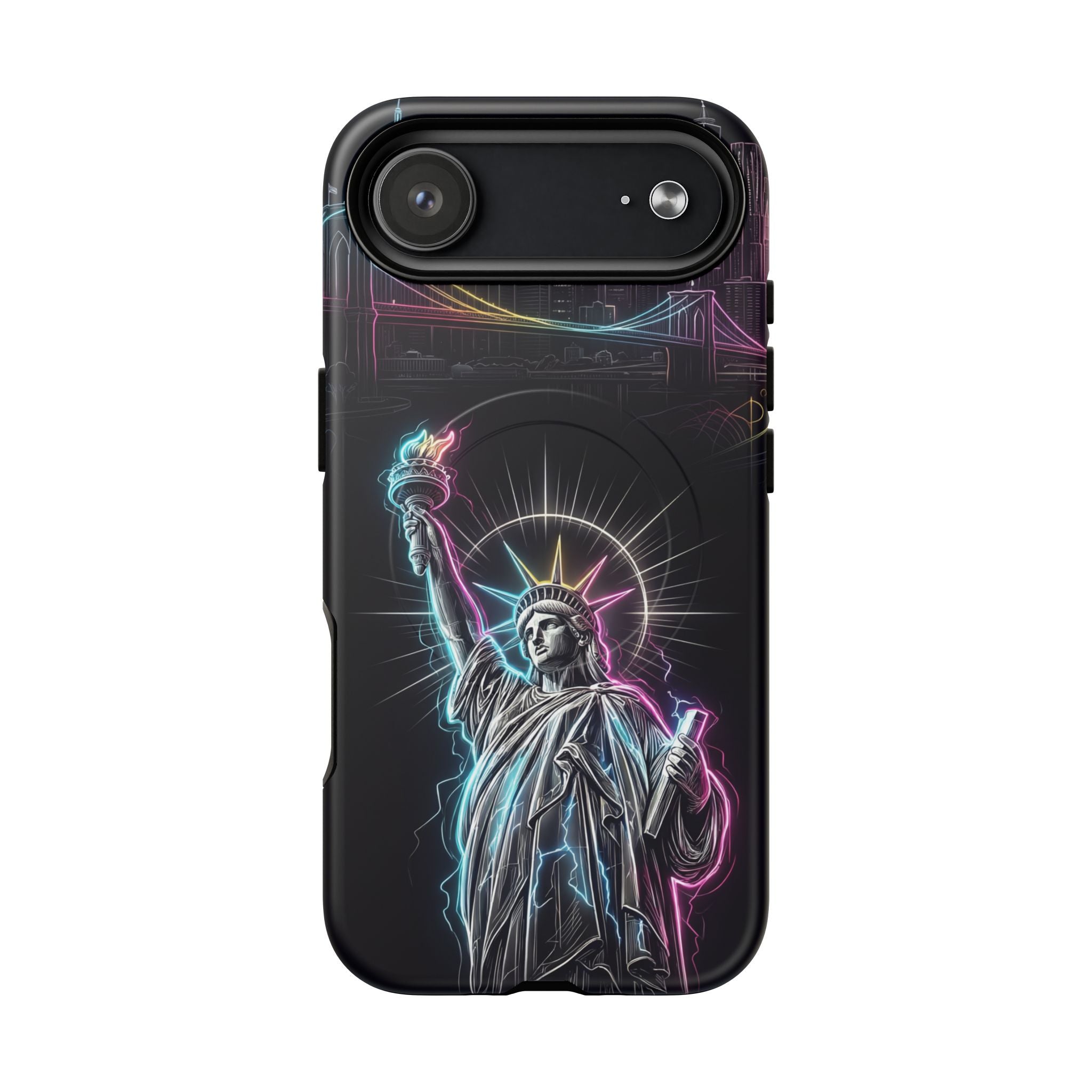 Neon Statue of Liberty Tough MagSafe iPhone Case