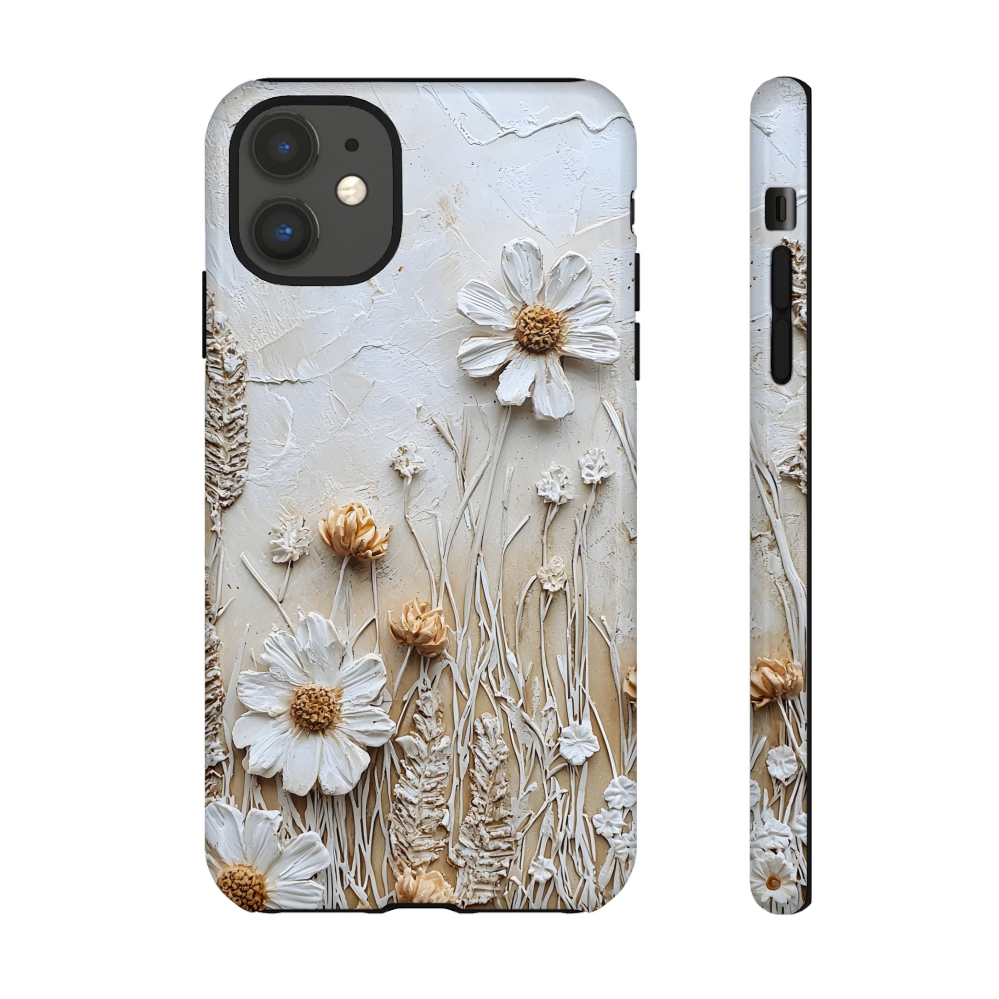 Textured Daisy Art Floral Relief iPhone Case