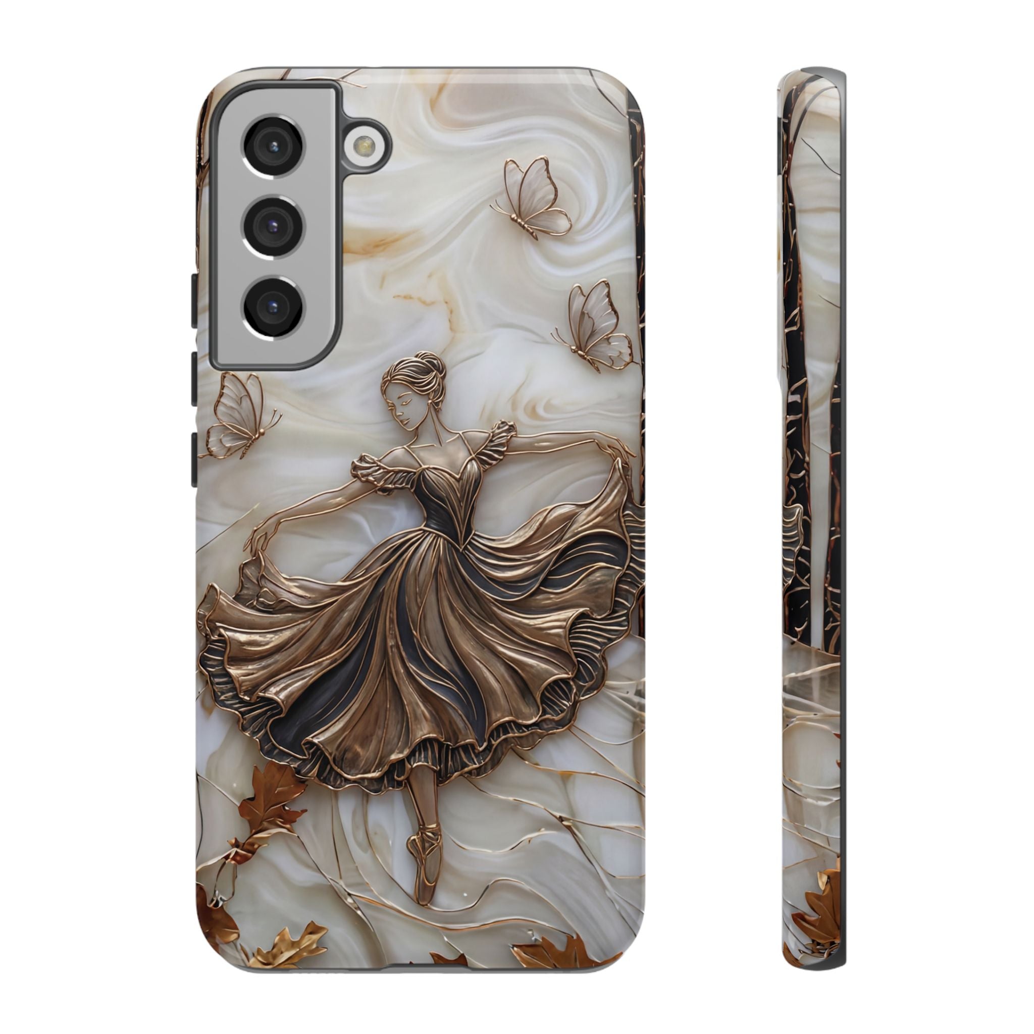 Elegant Bronze Ballerina Dance Design Samsung Galaxy Case