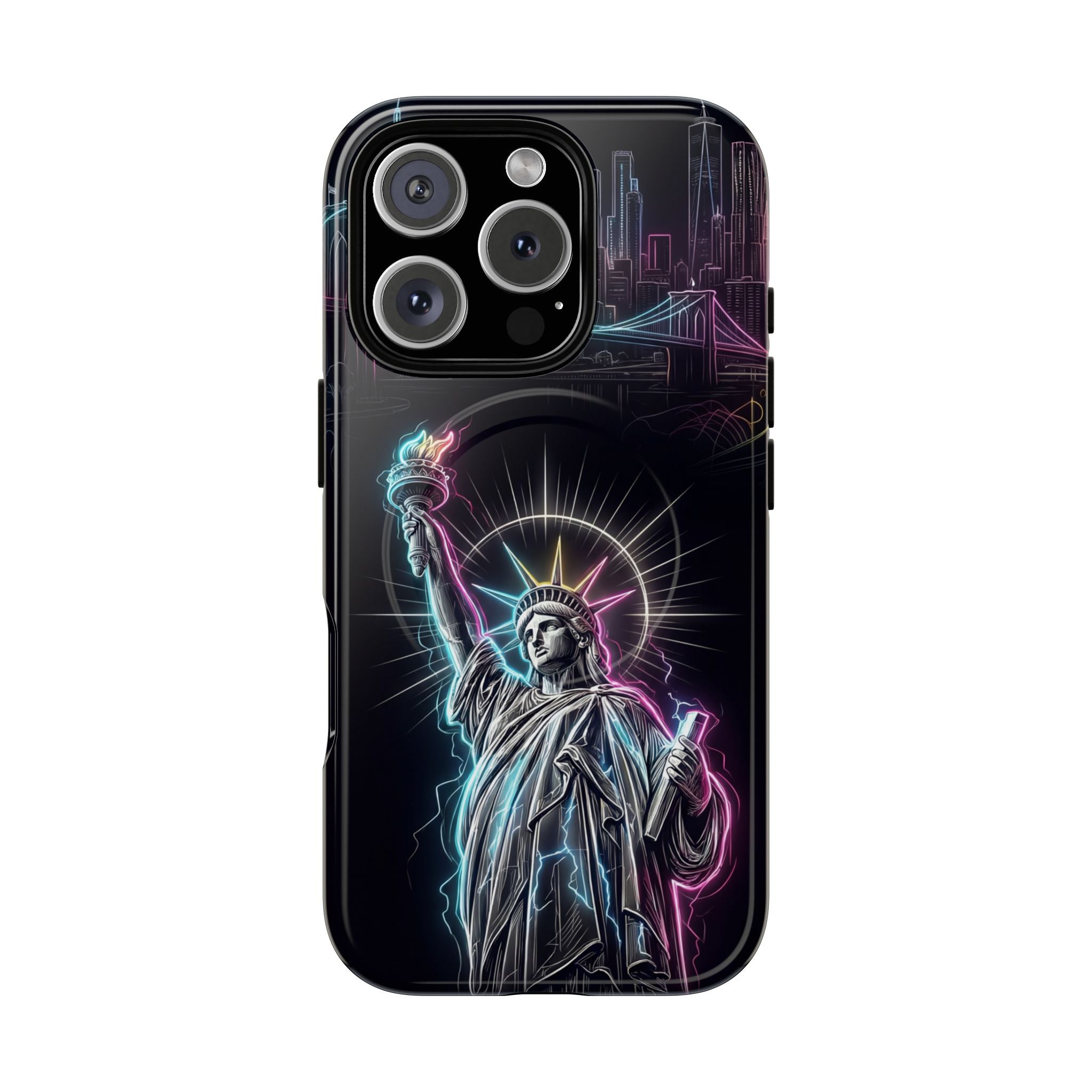 Neon Statue of Liberty Tough MagSafe iPhone Case