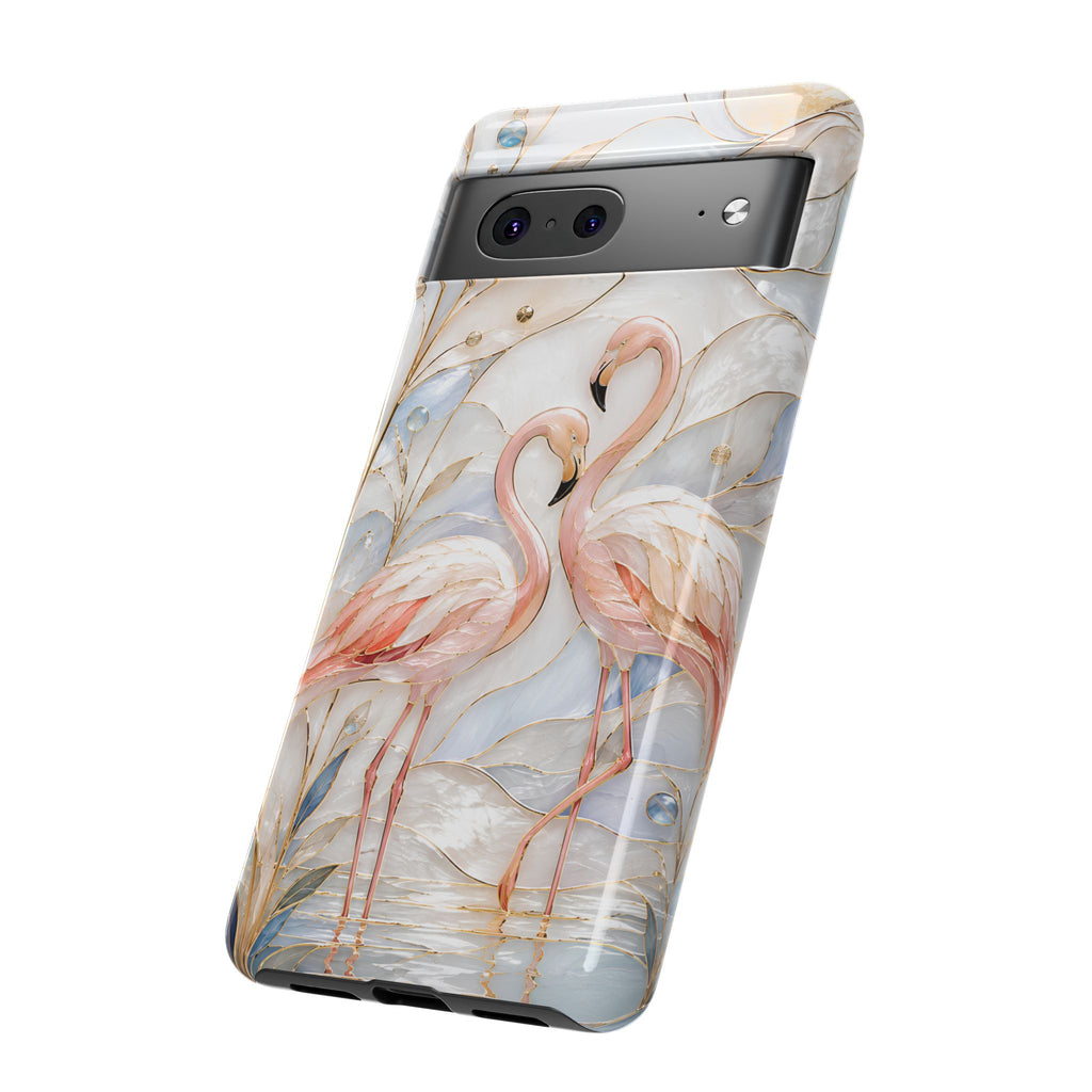 Flamingo Google Pixel Phone Case | Stained Glass Bird Art