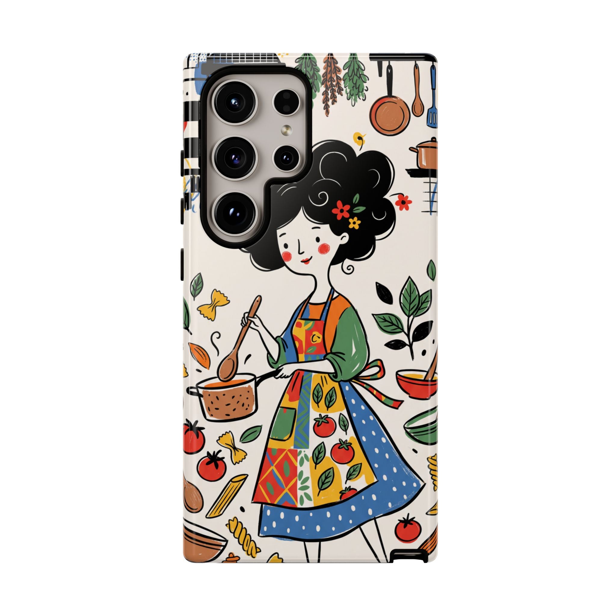 Whimsical Chef Kitchen Illustration Samsung Galaxy Phone Case