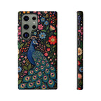 Peacock Floral Tough Samsung Galaxy Phone Case | Protective Phone Case with Colorful Garden Design