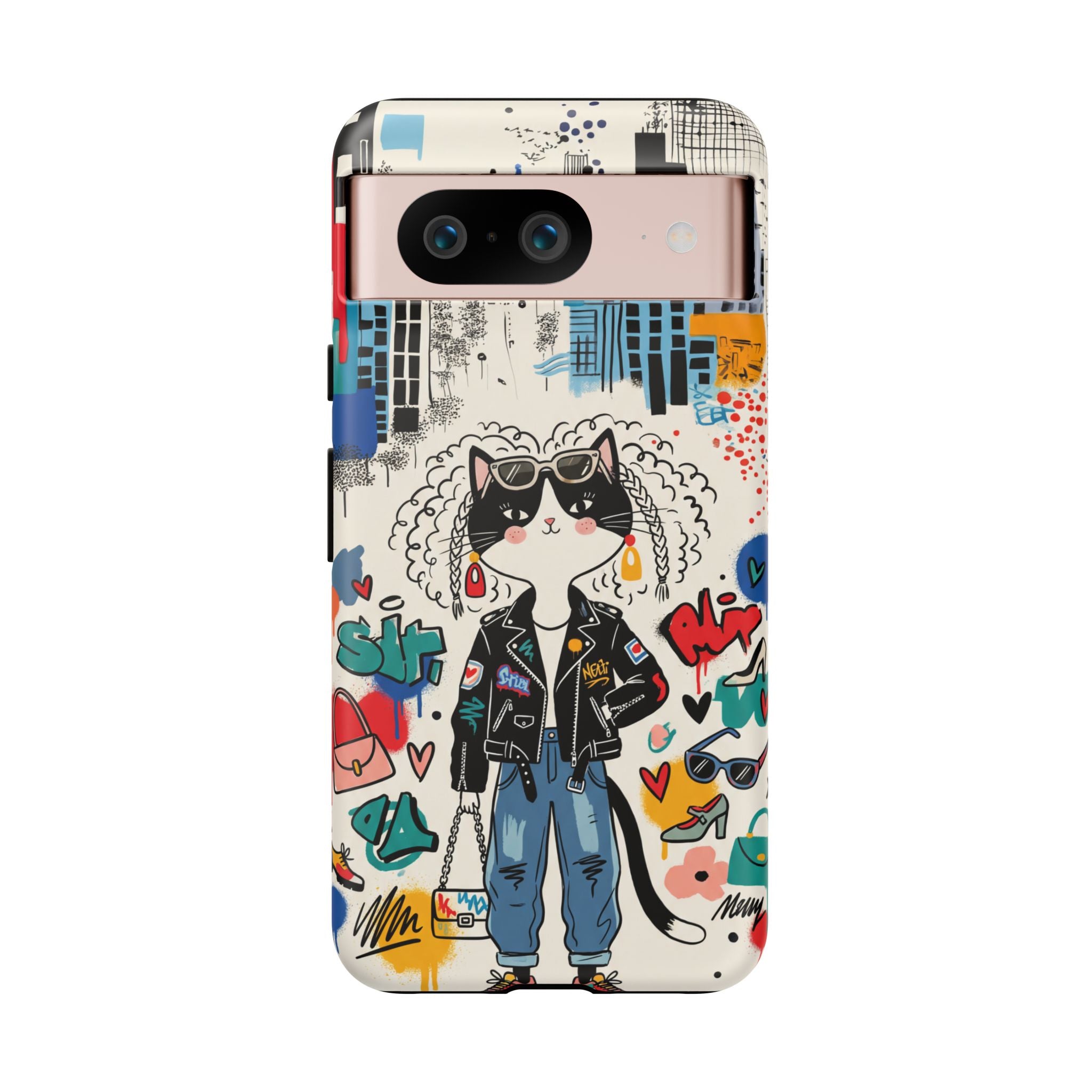 Punk City Cat Graffiti Design Google Pixel Phone Case