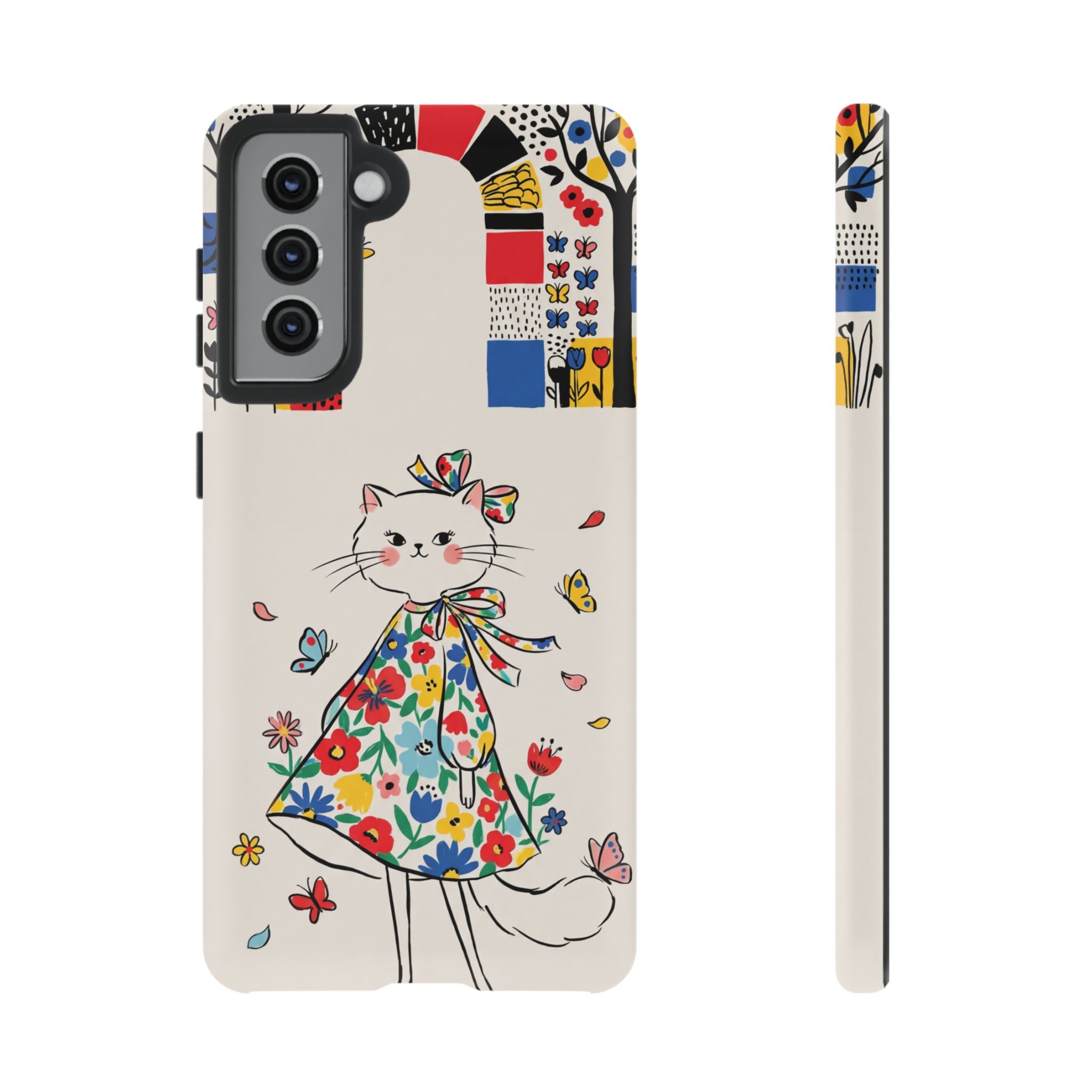 Floral Kitty Samsung Galaxy Phone Case | Cute Cat