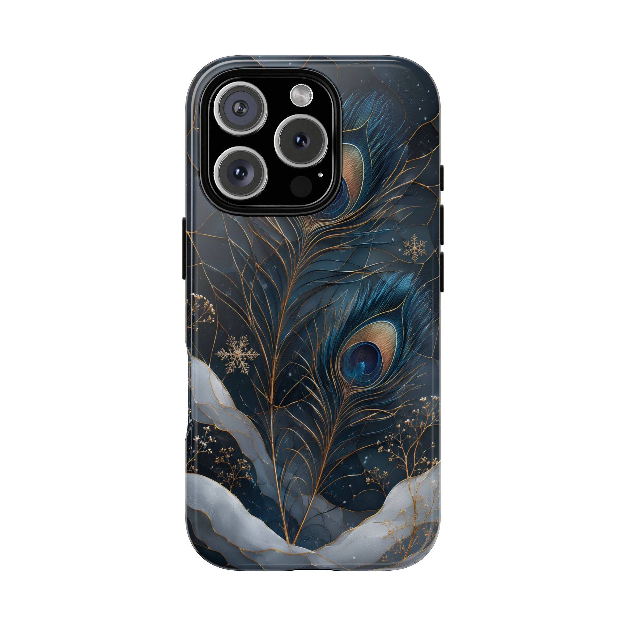 Peacock Feather iPhone Case | Blue Gold iPhone Case