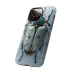 Steampunk White Beetle Protective Tough iPhone Case