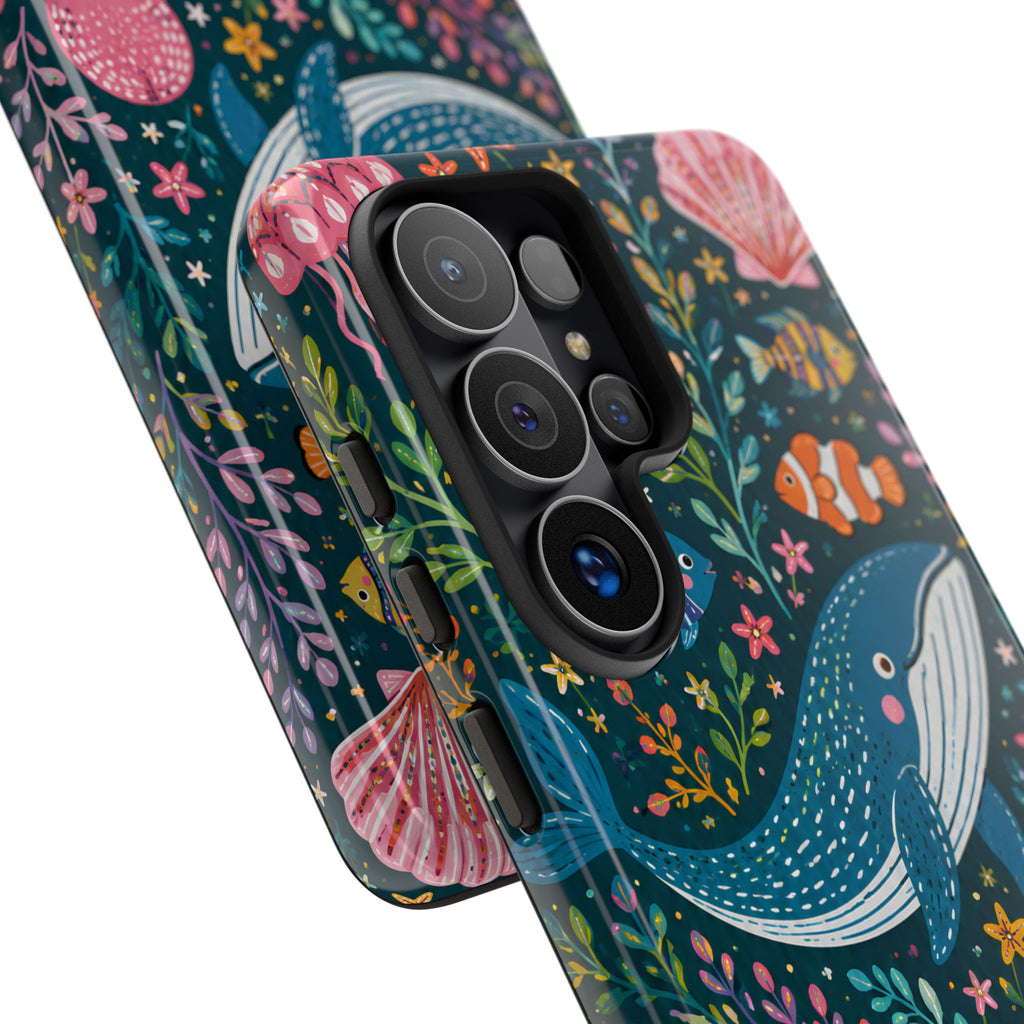 Underwater Friends Samsung Galaxy Phone Case | Whale, Octopus & Sea Life Floral Design