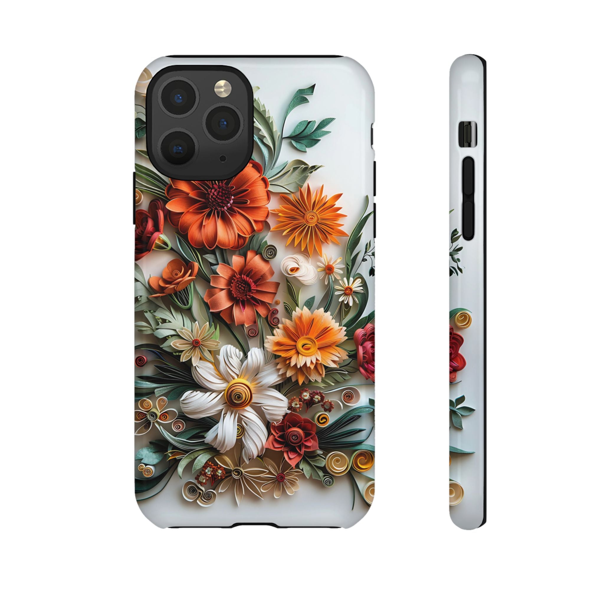 Floral Quilling Tough iPhone Case — Orange Daisy