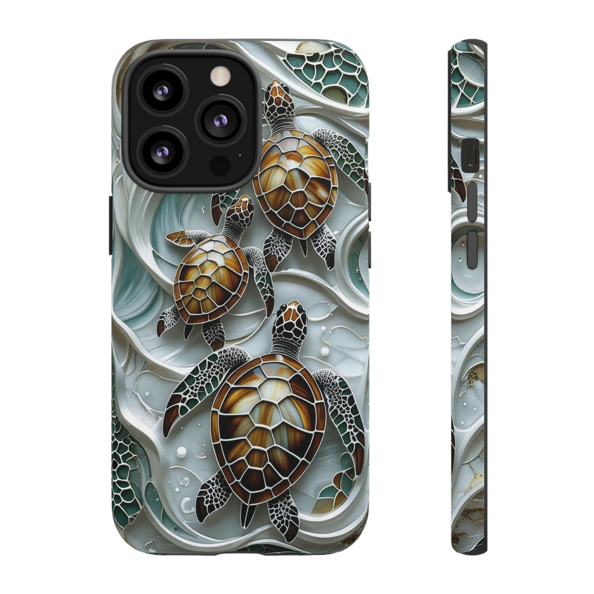 Sea Turtle Phone Case — Ocean Waves Protective iPhone Cover