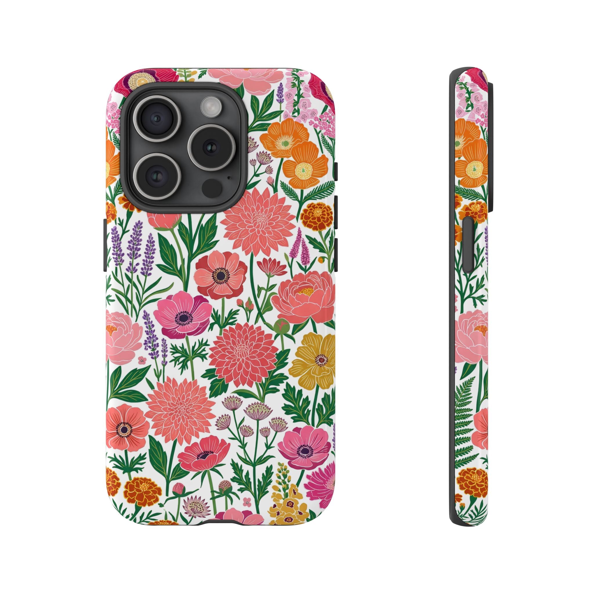 Floral Tough iPhone Case | Colorful Garden Print Protective Cover