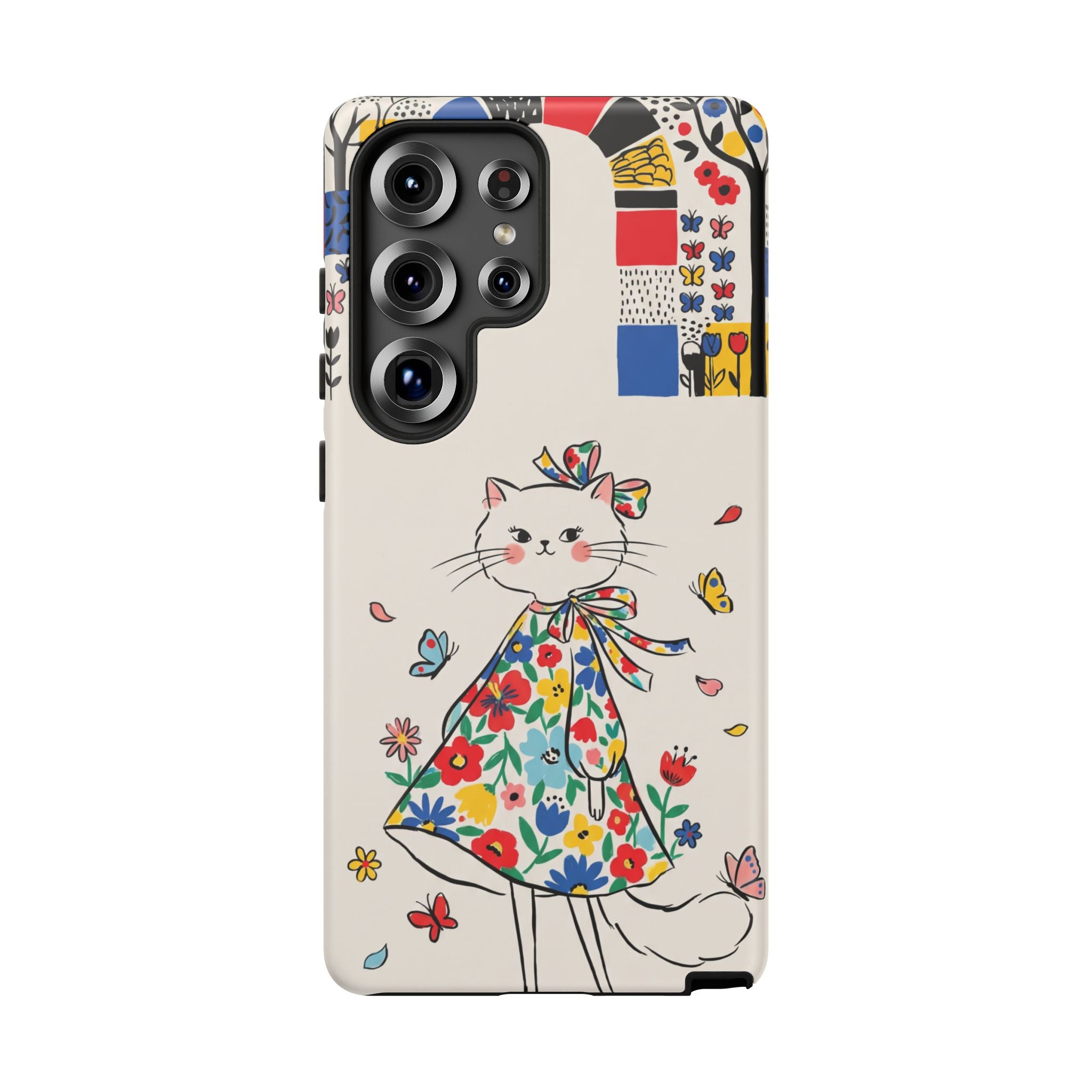 Floral Kitty Samsung Galaxy Phone Case | Cute Cat